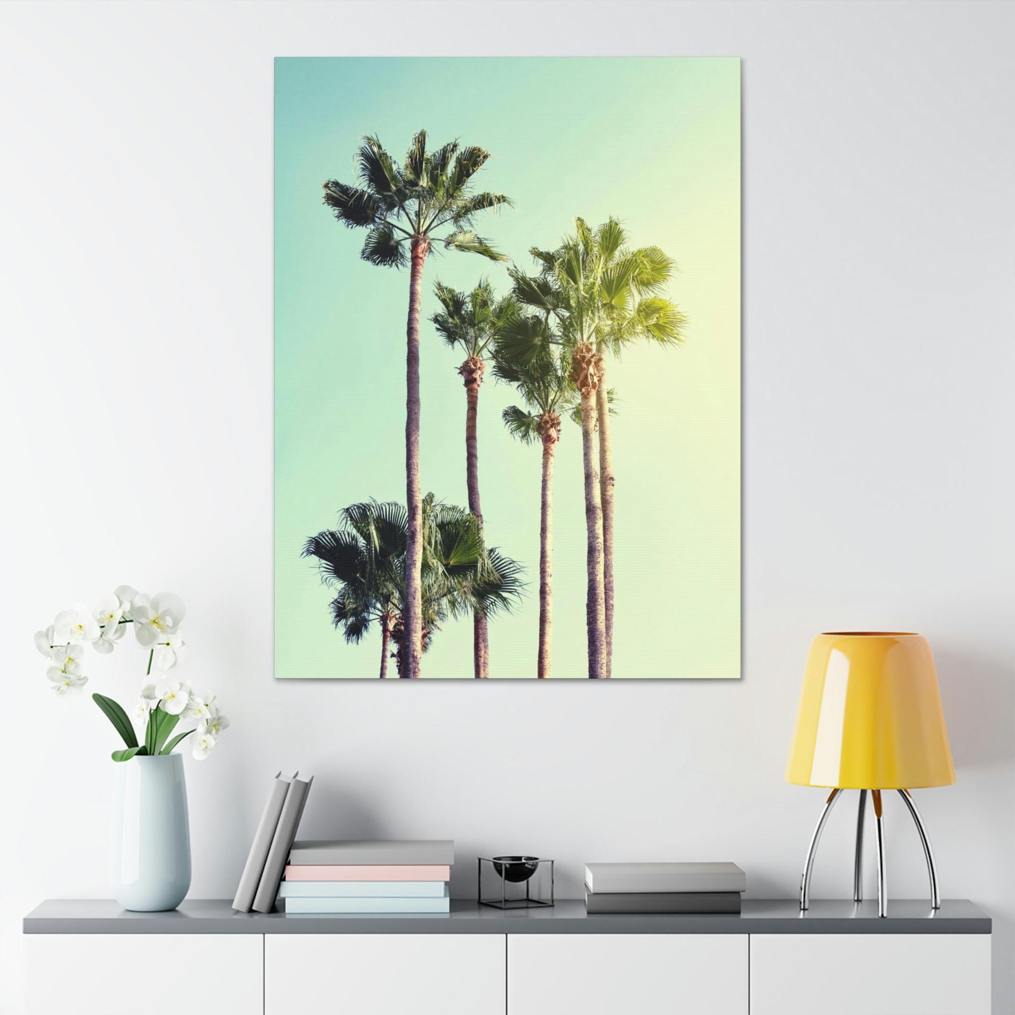 Palm Trees The Palm's Path: A Mesmerizing Wall Art of Palm Trees Lining a Road