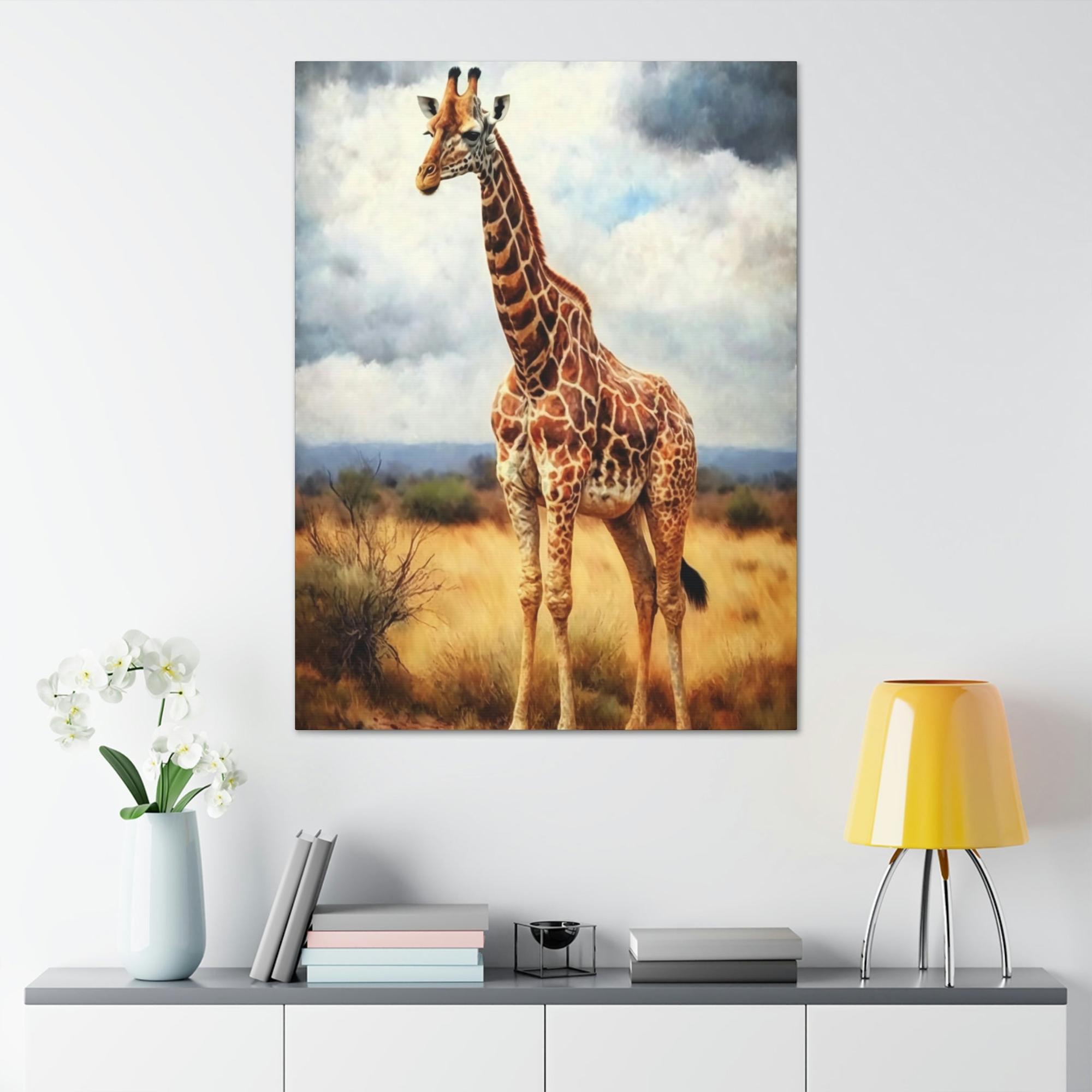 Giraffes Giraffe Grace: Natural Canvas Print of Elegant Creatures