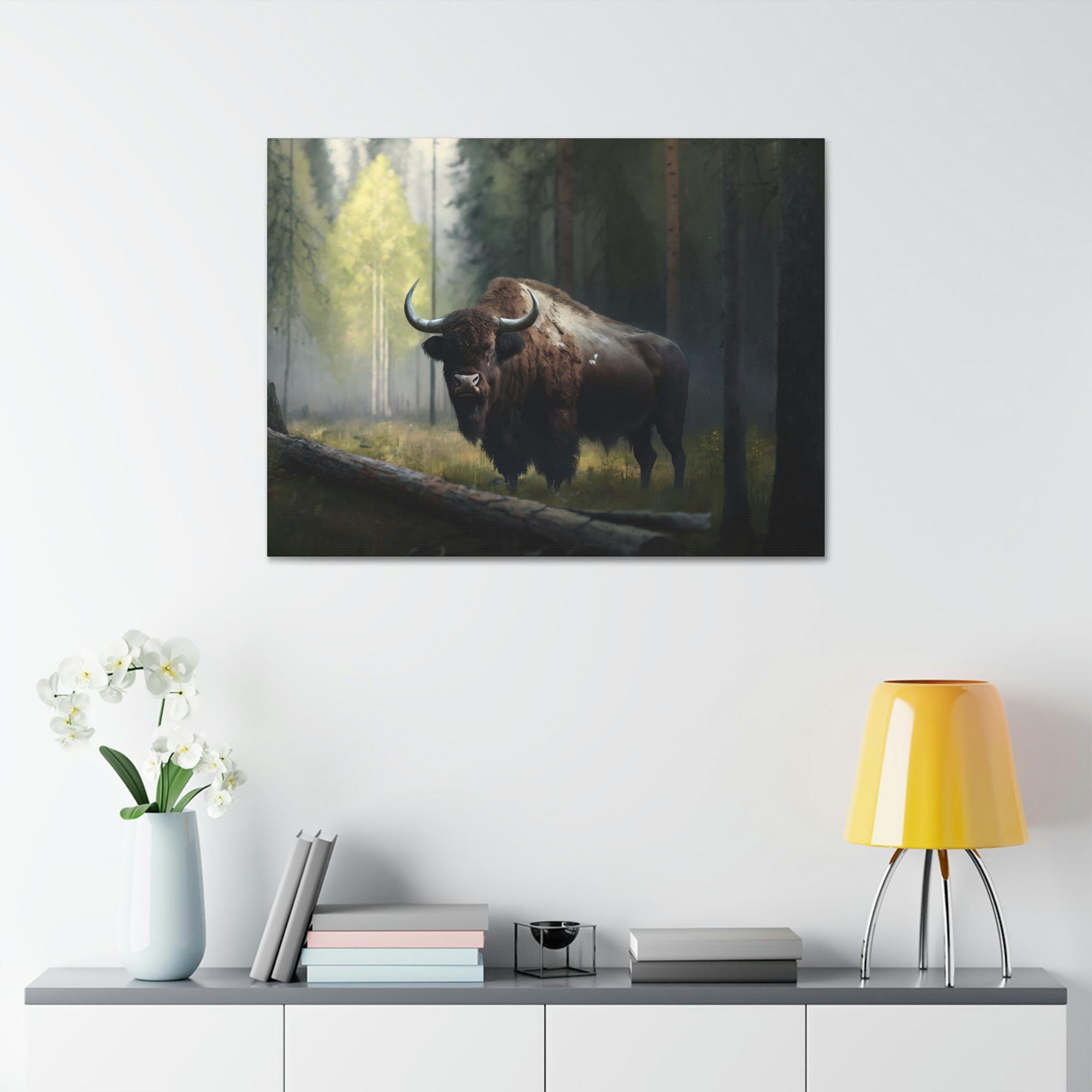Bisons The Bison's Realm: Canvas & Poster Wall Art of Bison Roaming Free in the Wild