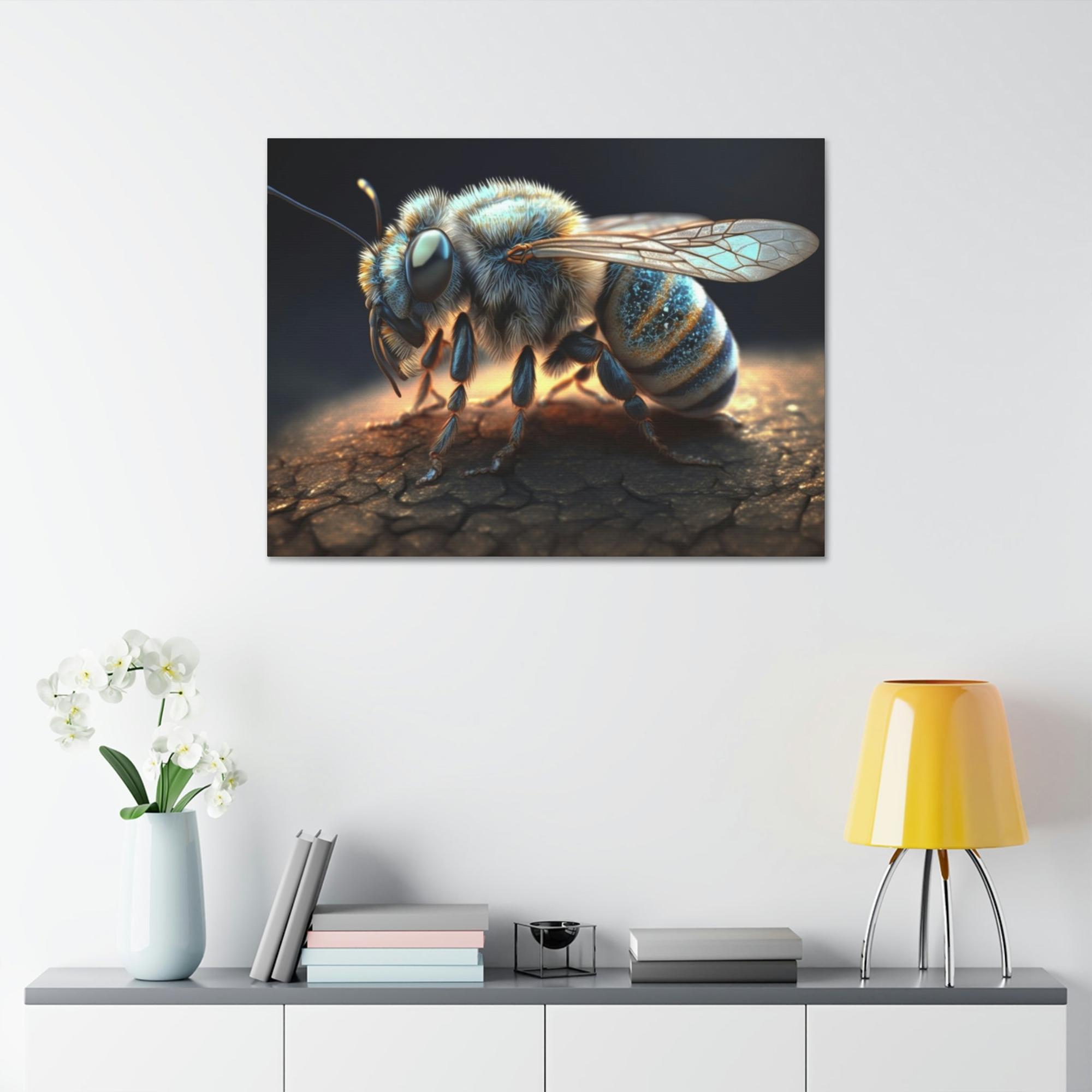 Bees Nature's Tiny Miracle: A Poster & Canvas Print of a Bee