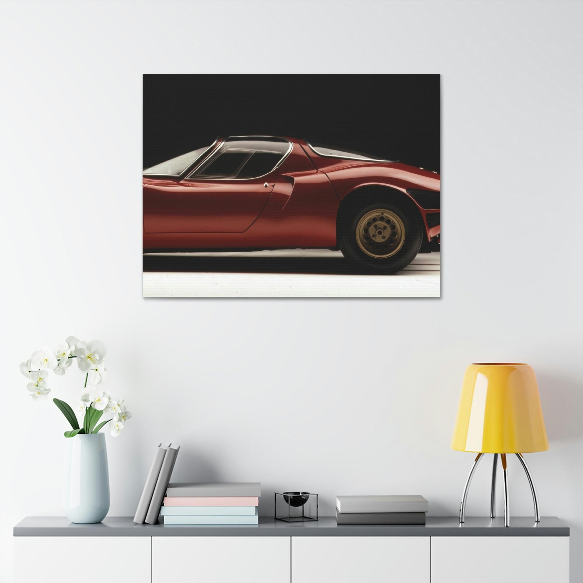 Alfa Romeo Vintage Beauty: A Framed Canvas of an Alfa Romeo Classic Car