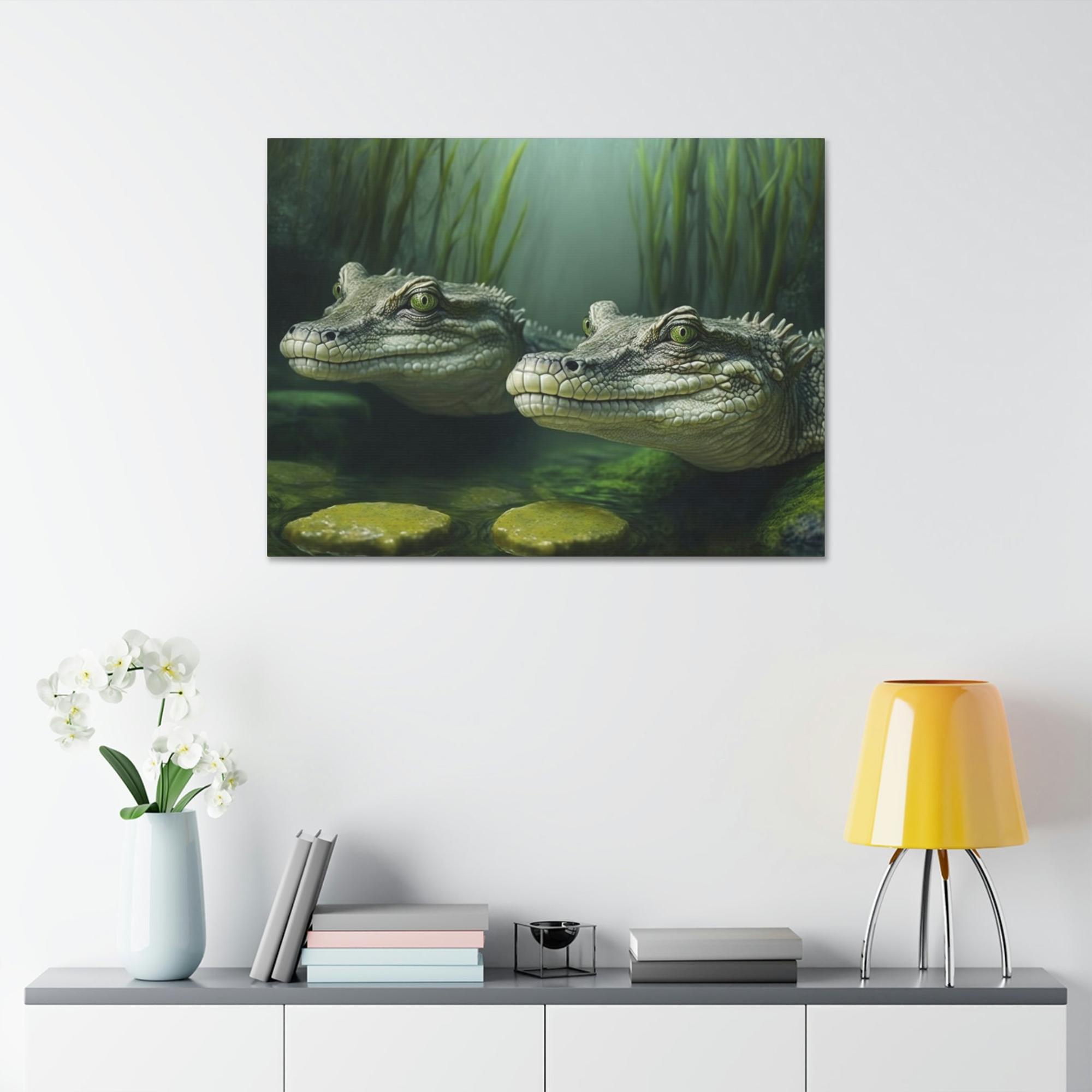 Alligators Swamp King: A Natural Canvas & Poster Wall Art of a Dominant Alligators