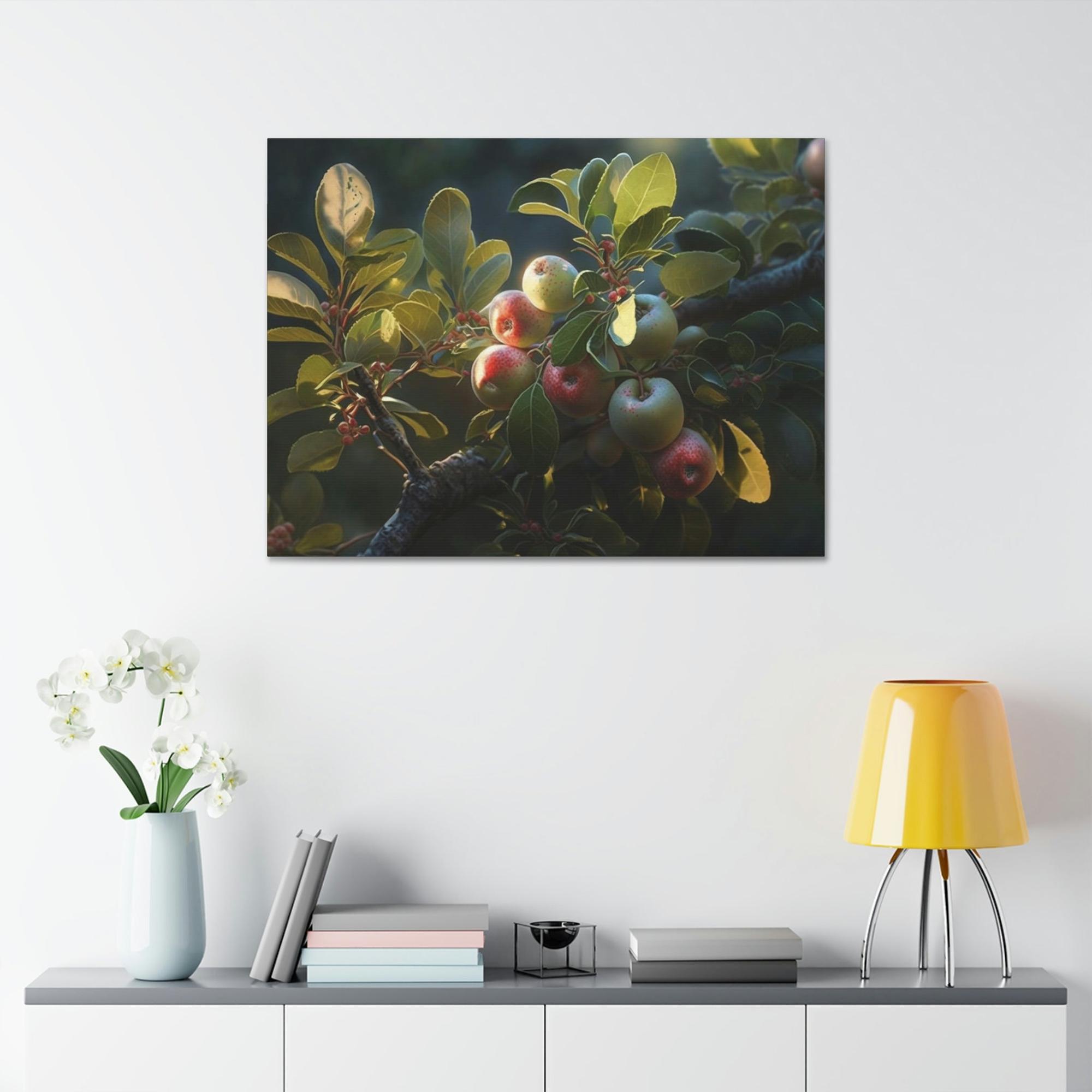 Apple Trees Apple Tree Blossoms: Framed Canvas & Poster Print of Springtime Flowers