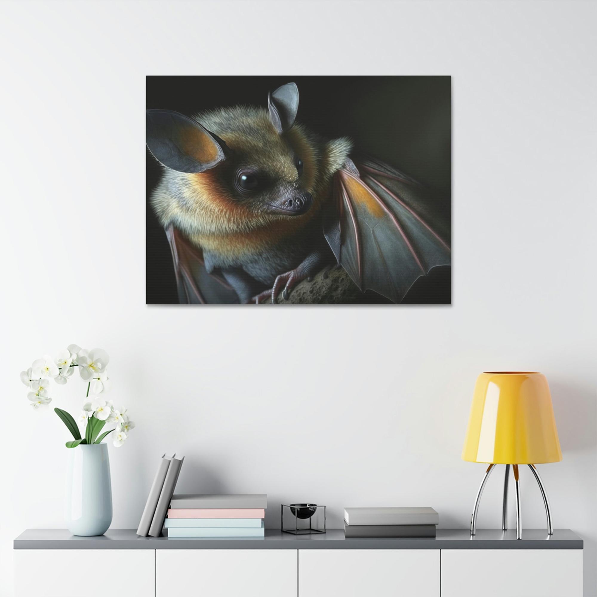 Bats The Elusive Hunter: Framed Canvas & Poster Print of a Bat in Action