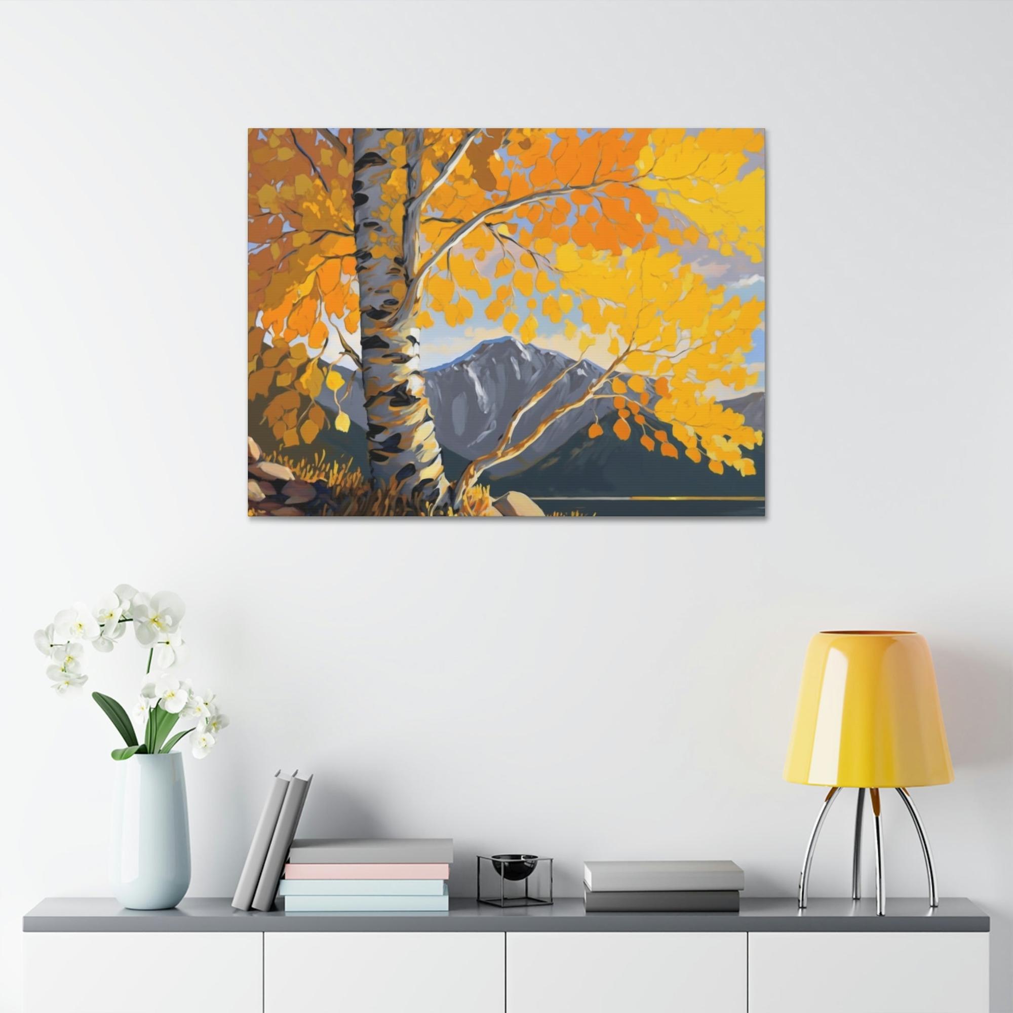 Aspen Trees The Majesty of Aspen Trees: Framed Canvas & Poster Print of Golden Leaves