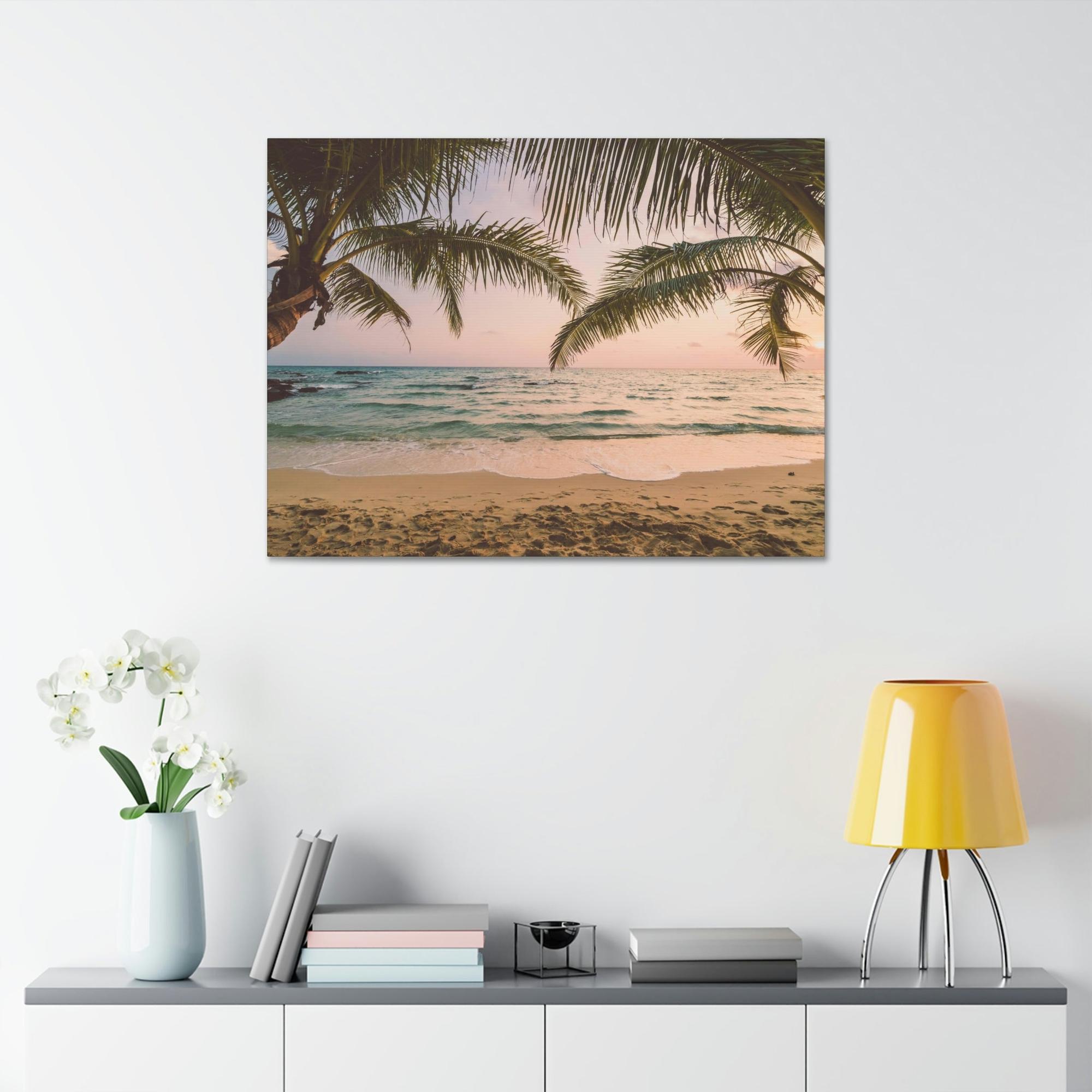 undefined Coastal Getaway: Palm Trees Framed Canvas & Poster for Your Bedroom