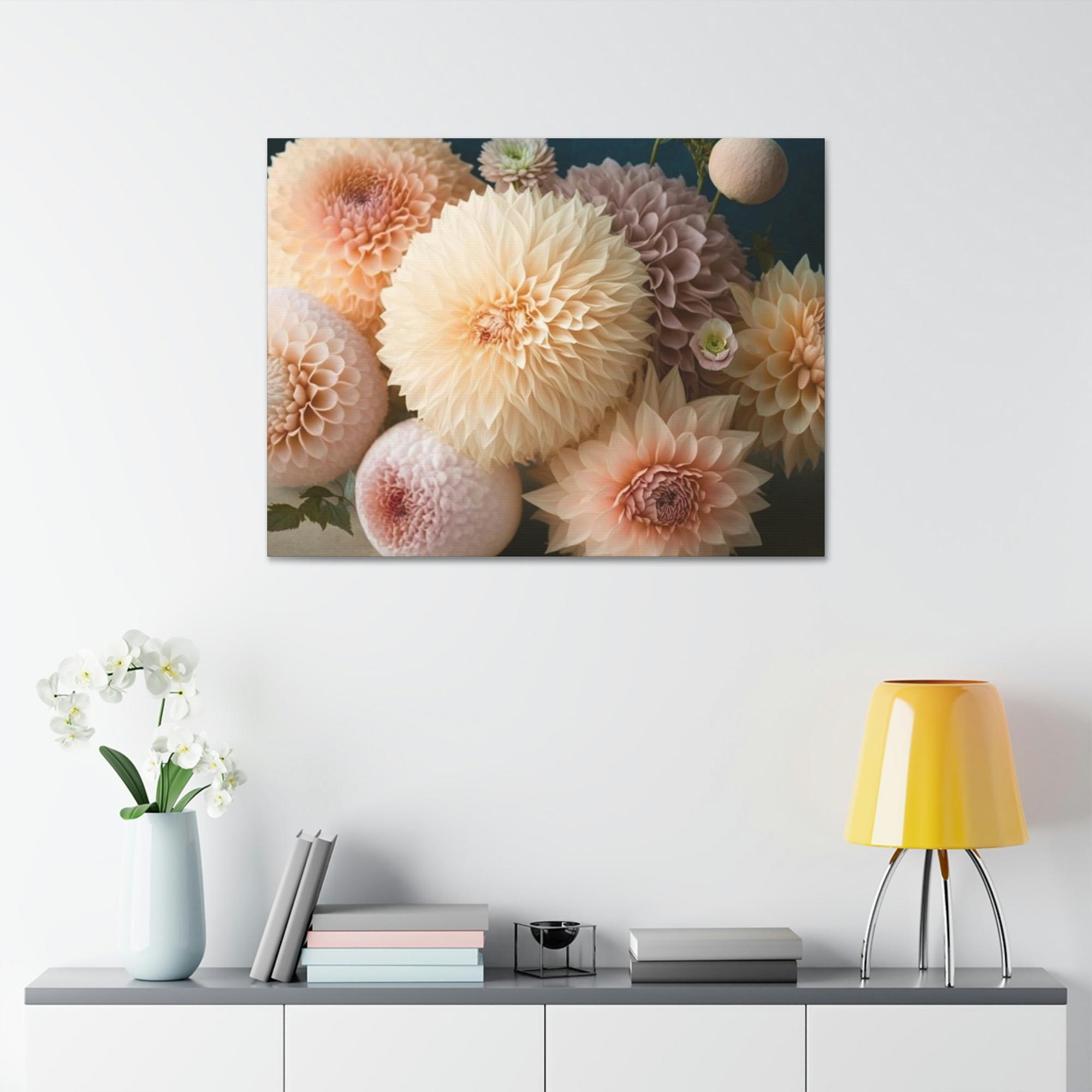 Dahlias Dahlias in Bloom: A Natural Canvas & Poster Print of Stunning Flowers