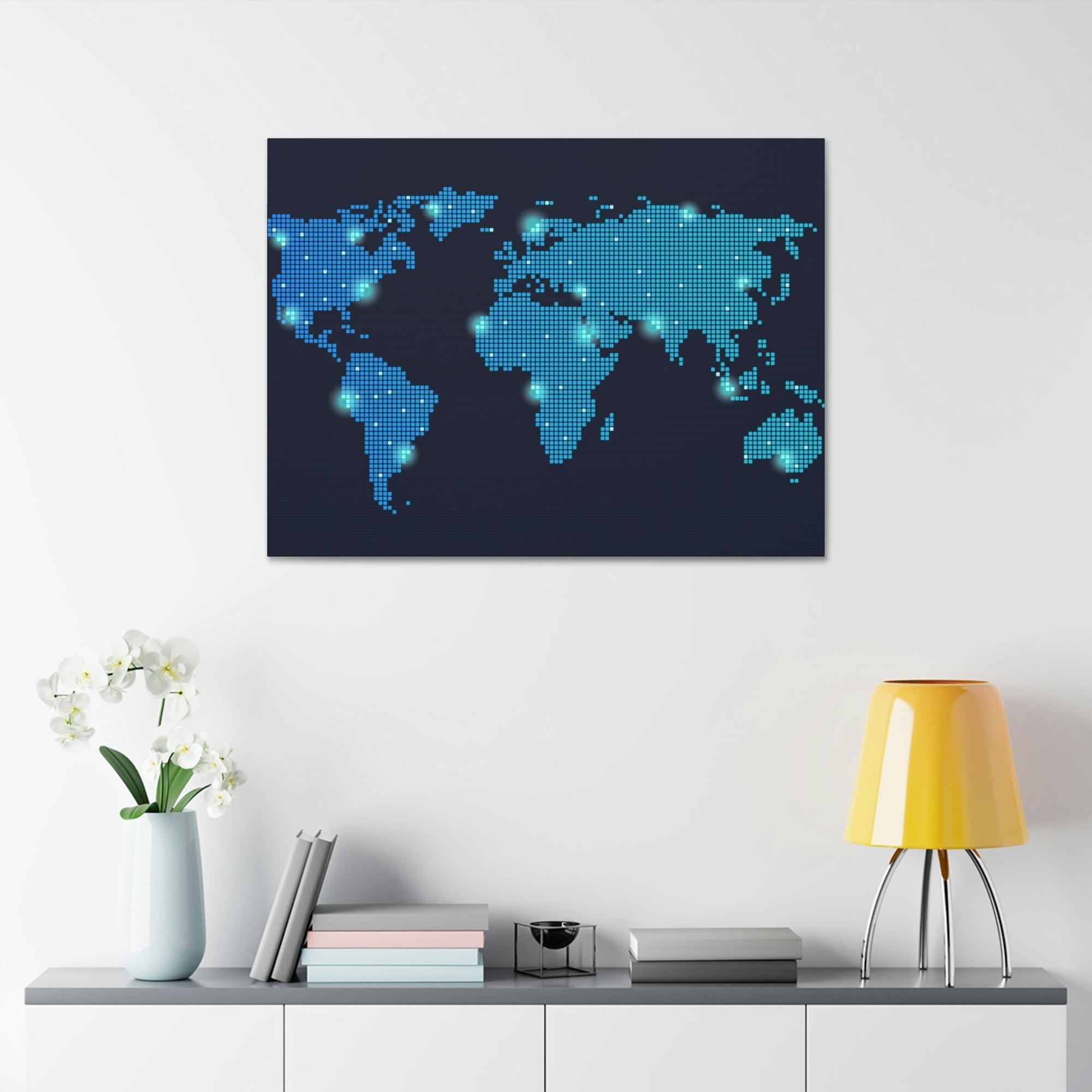 undefined The World in Color: Framed Canvas of Colorful Political Maps