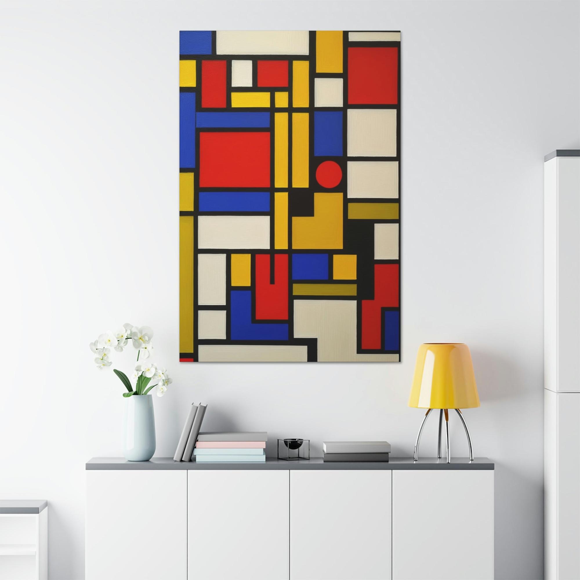 Abstract Geometric Natural Canvas & Poster Print of Geometric Patterns: A Mosaic of Shapes