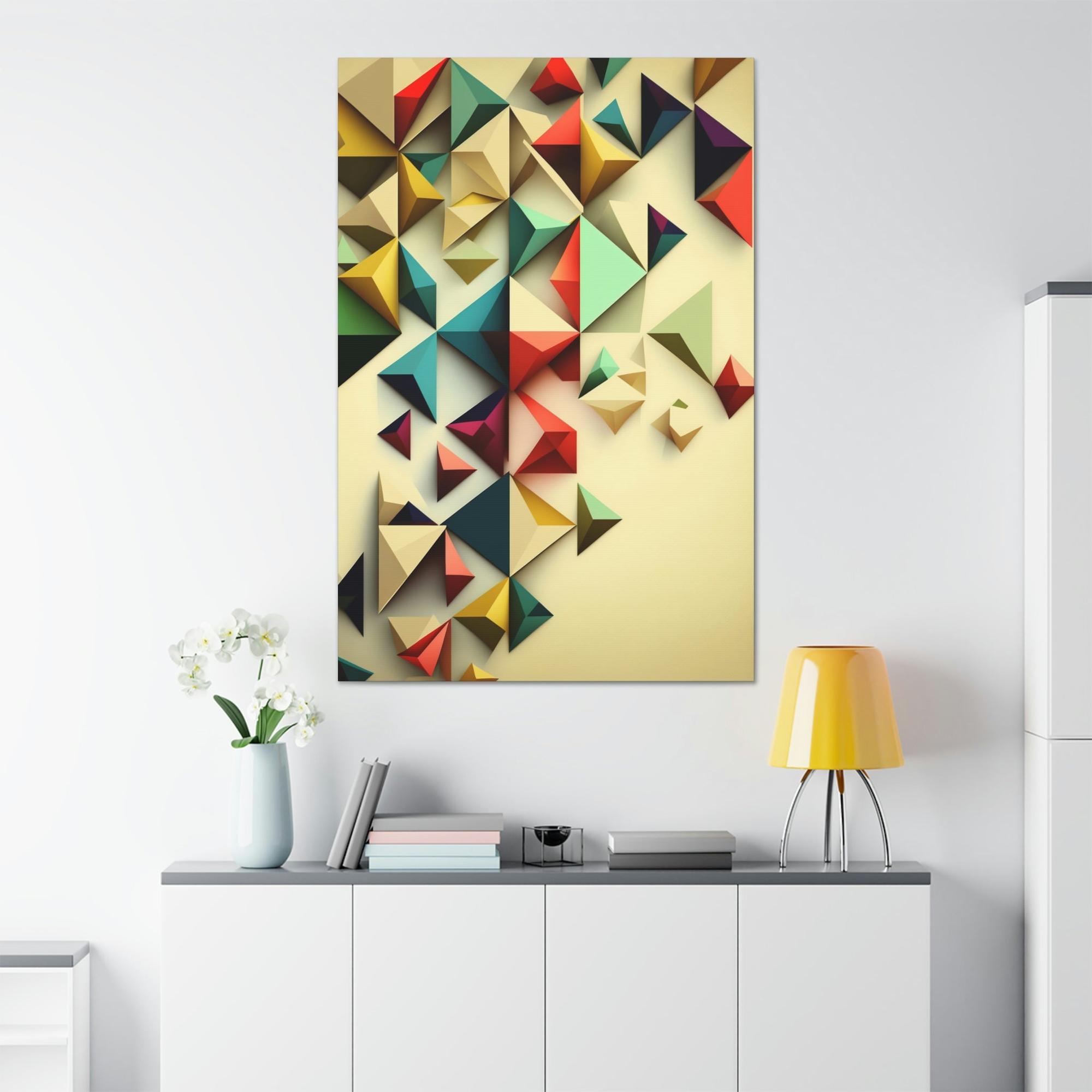 Abstract Geometric Framed Canvas & Poster Print of Geometric Artwork: A Fusion of Shapes