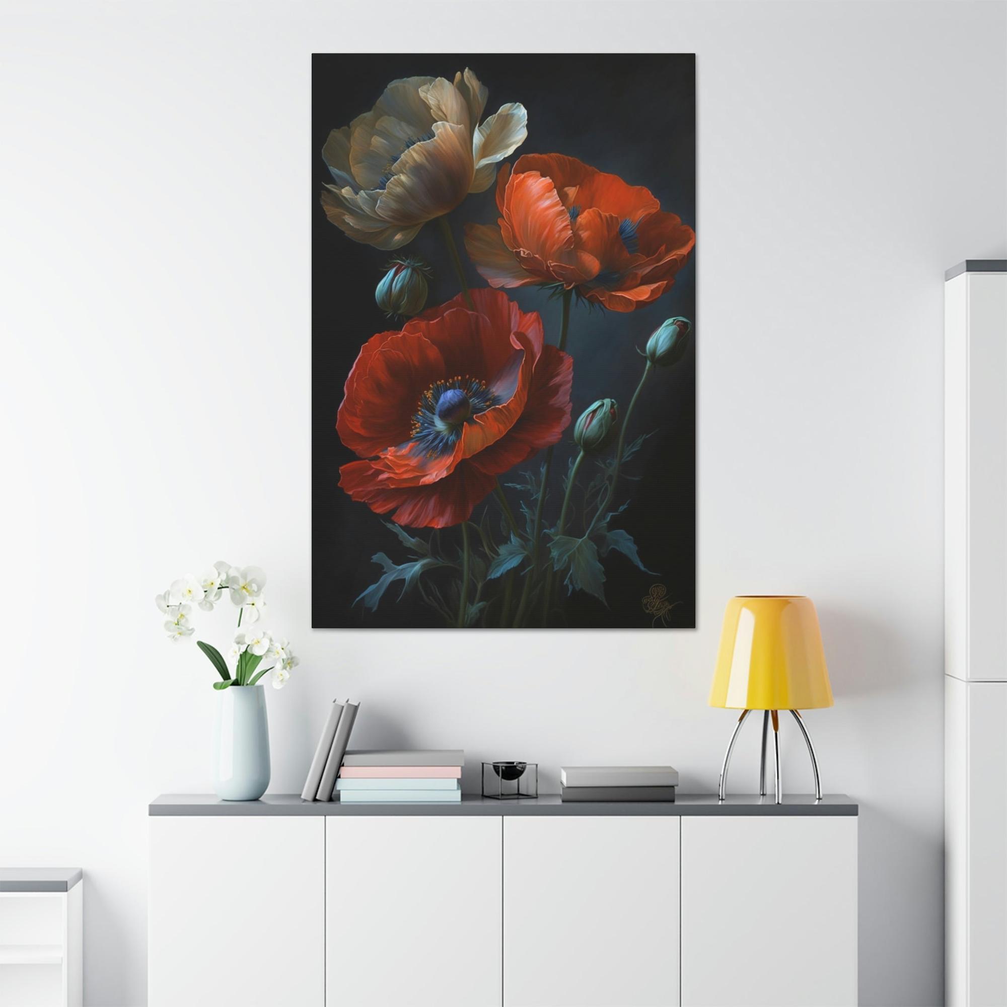 Poppies Red Radiance: A Painting of Poppies as a Burst of Color
