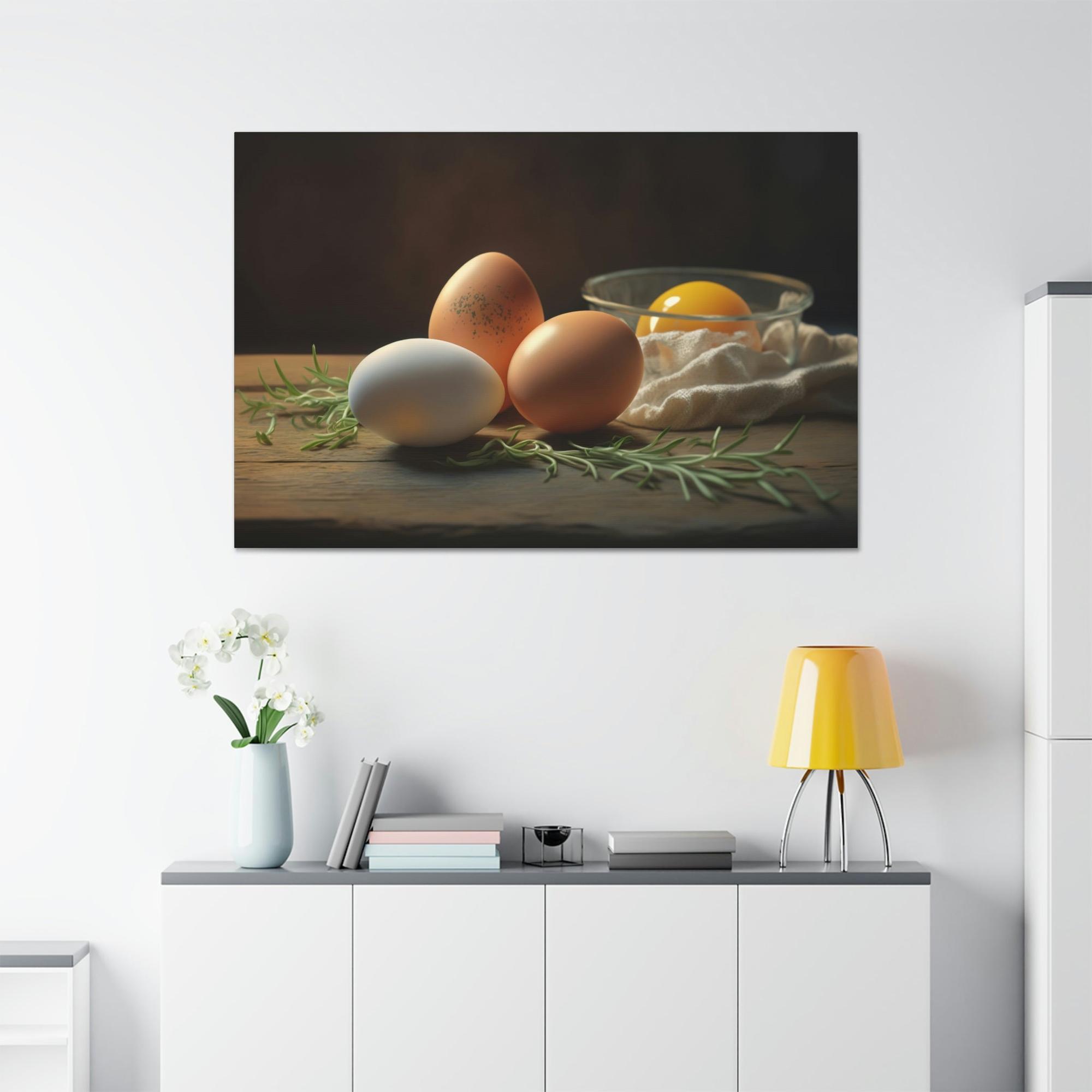 Eggs Eggstract Shapes: A Contemporary Painting of Geometric Forms Featuring Eggs