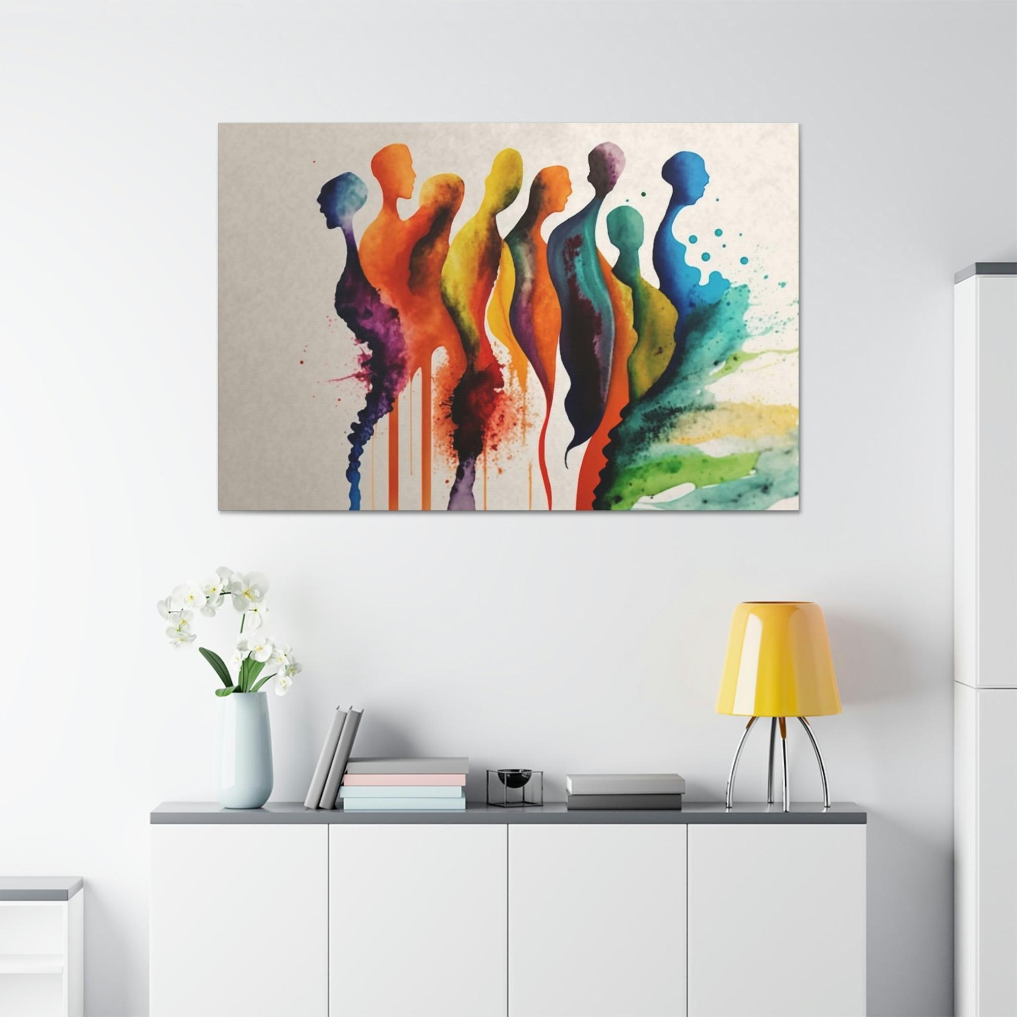 Abstract Figures Ethereal Dance: Canvas & Poster Print of Abstract Figures in Motion