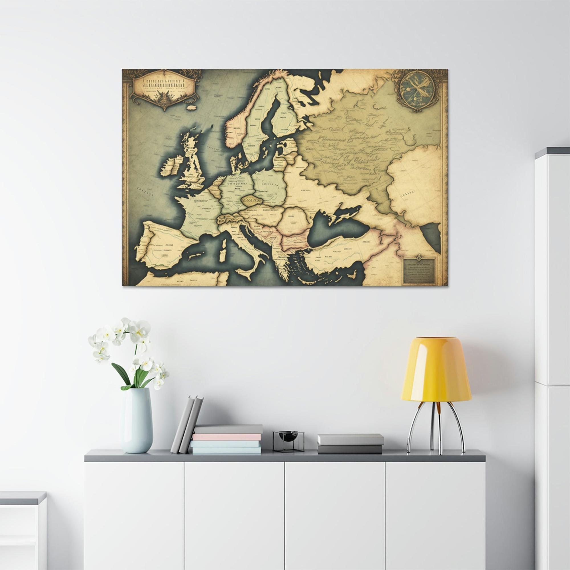 Vintage Maps Antique Adventure: A Painting of Vintage Maps on a Journey