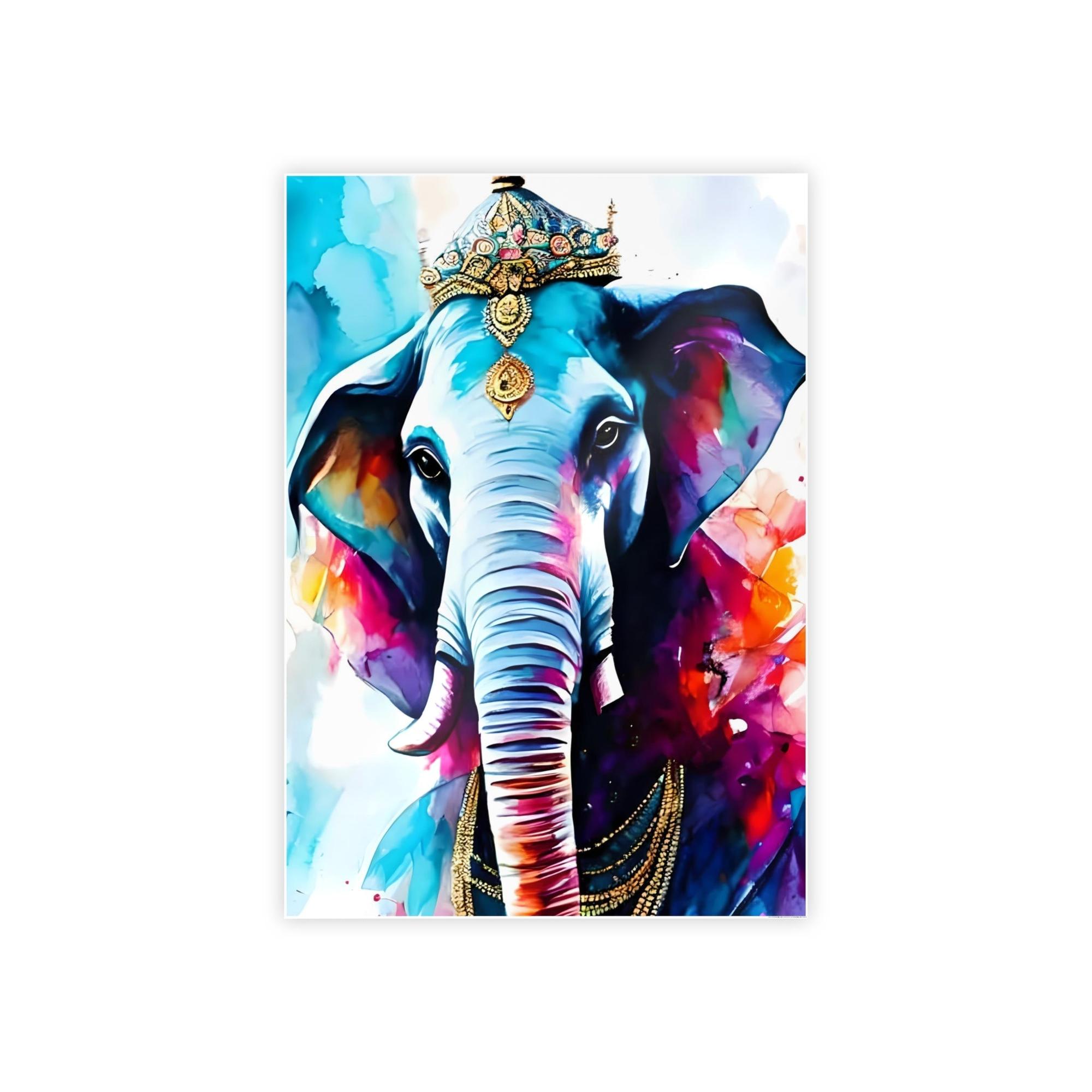 Elephants Safari Adventure: Artistic Print on Canvas of Elephant