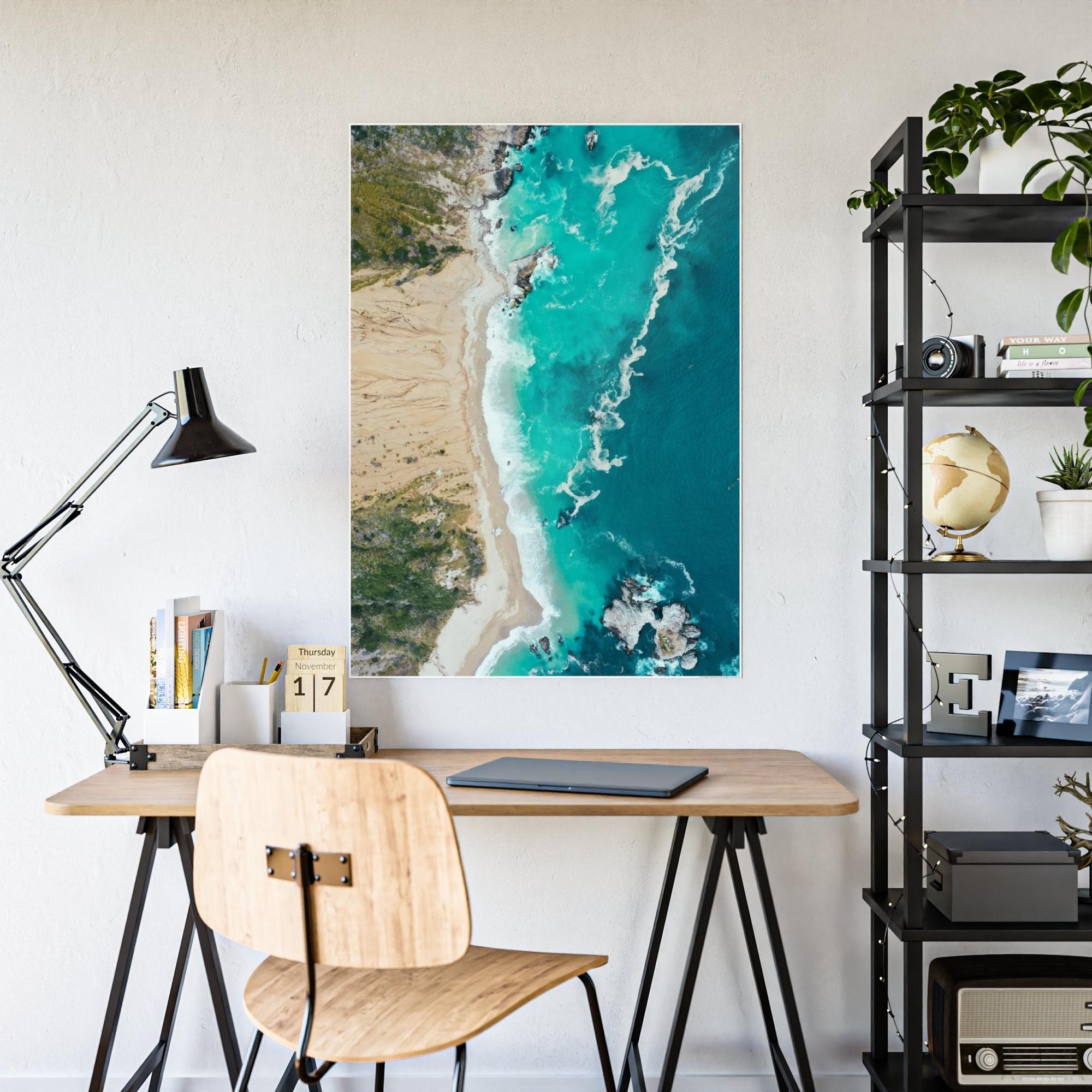 Island Beach Seaside Splendor: Wall Art of a Majestic Island Beach on Canvas