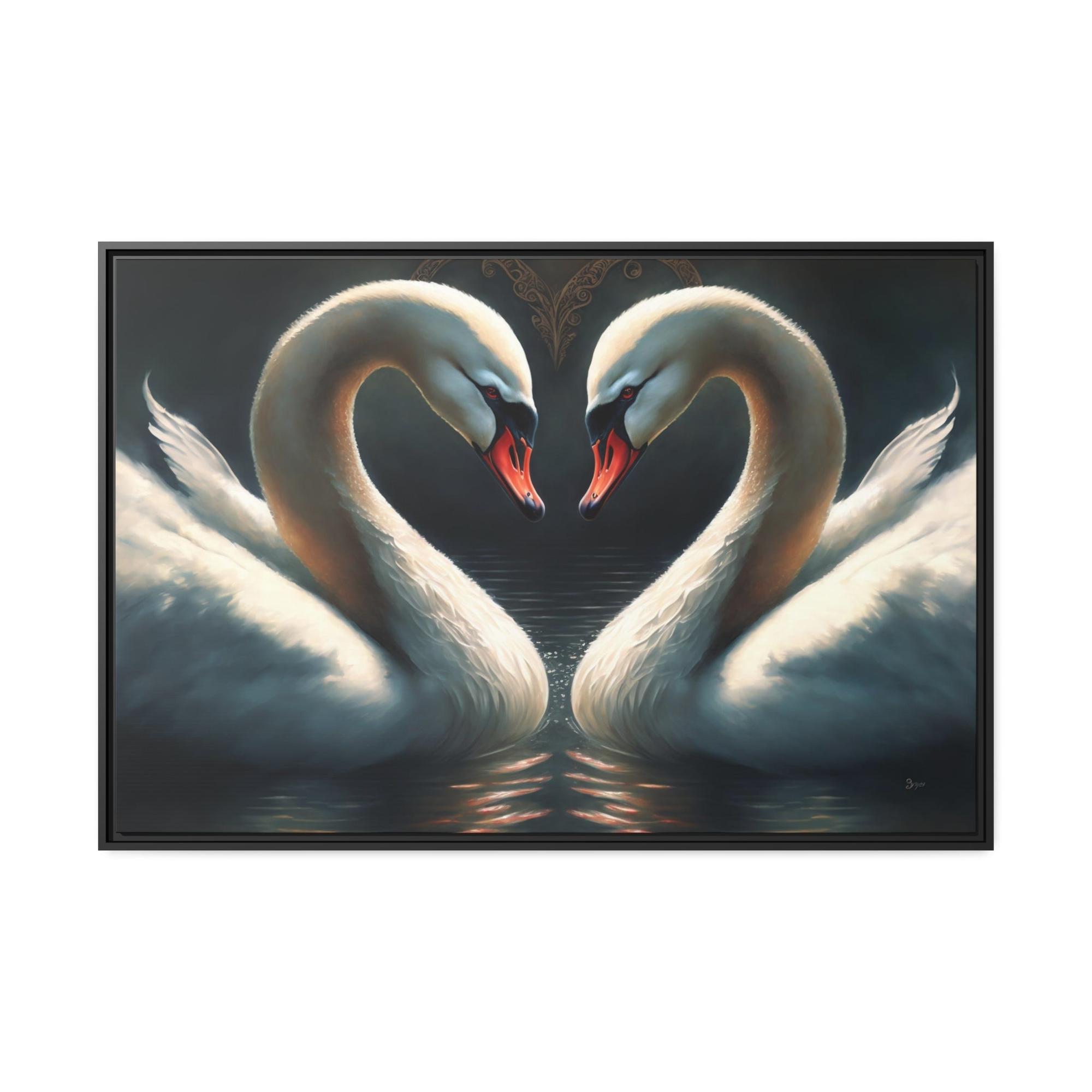 Swans Natural Canvas & Poster Print of Swans in a Calm Setting