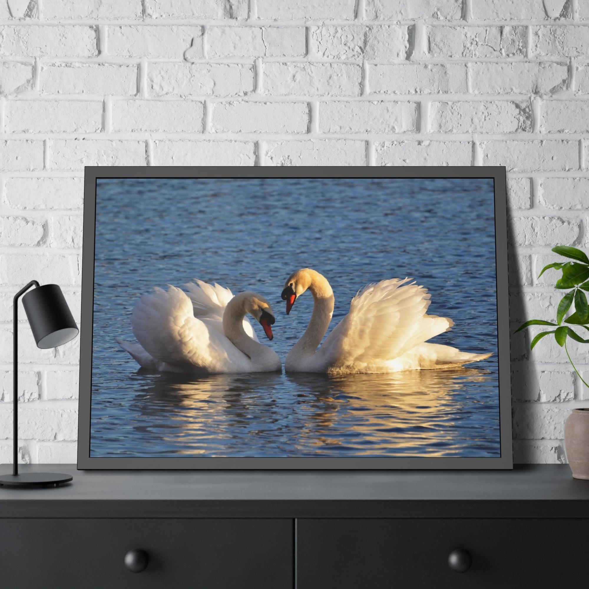 Swans Majestic Beauty: Canvas Wall Art Displaying the Grace and Strength of Swans