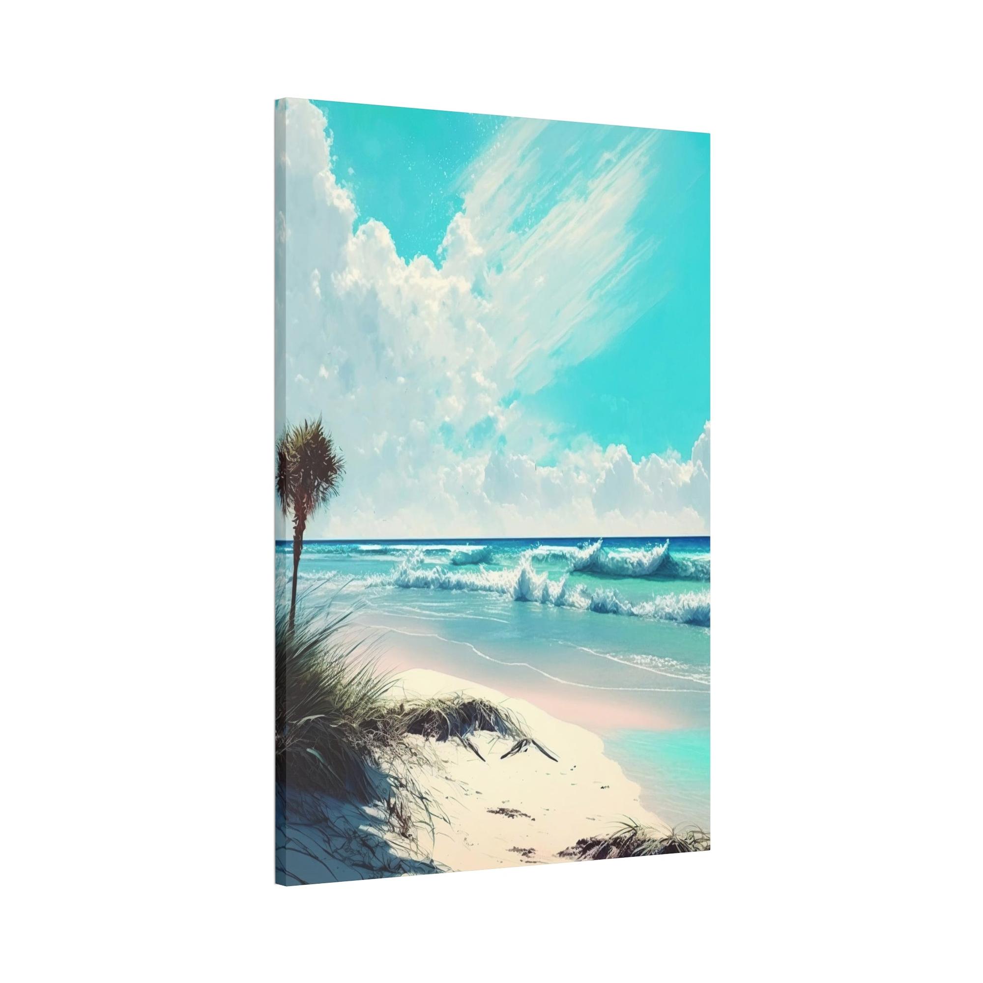 Island Beach Tropic Temptation: Poster of an Enchanting Island Beach on High-Quality Print