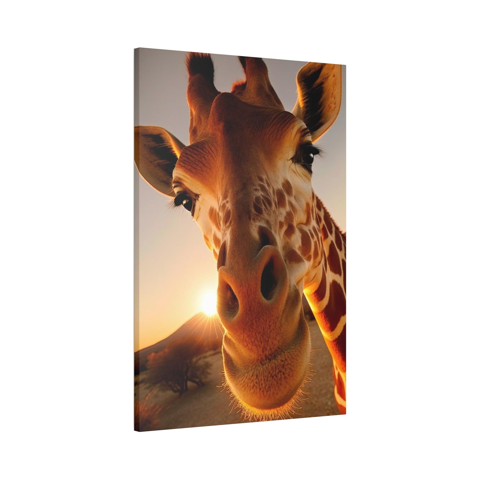 Giraffes Spotted Wonder: Canvas Wall Art Featuring a Close-Up of a Giraffe's Unique Pattern