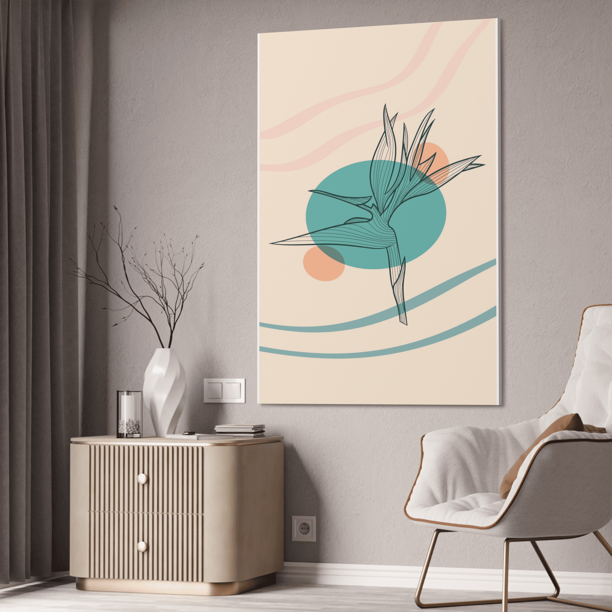 Abstract Minimalist Minimalist Beauty: Wall Art Print on Canvas for Elegant Home Decor