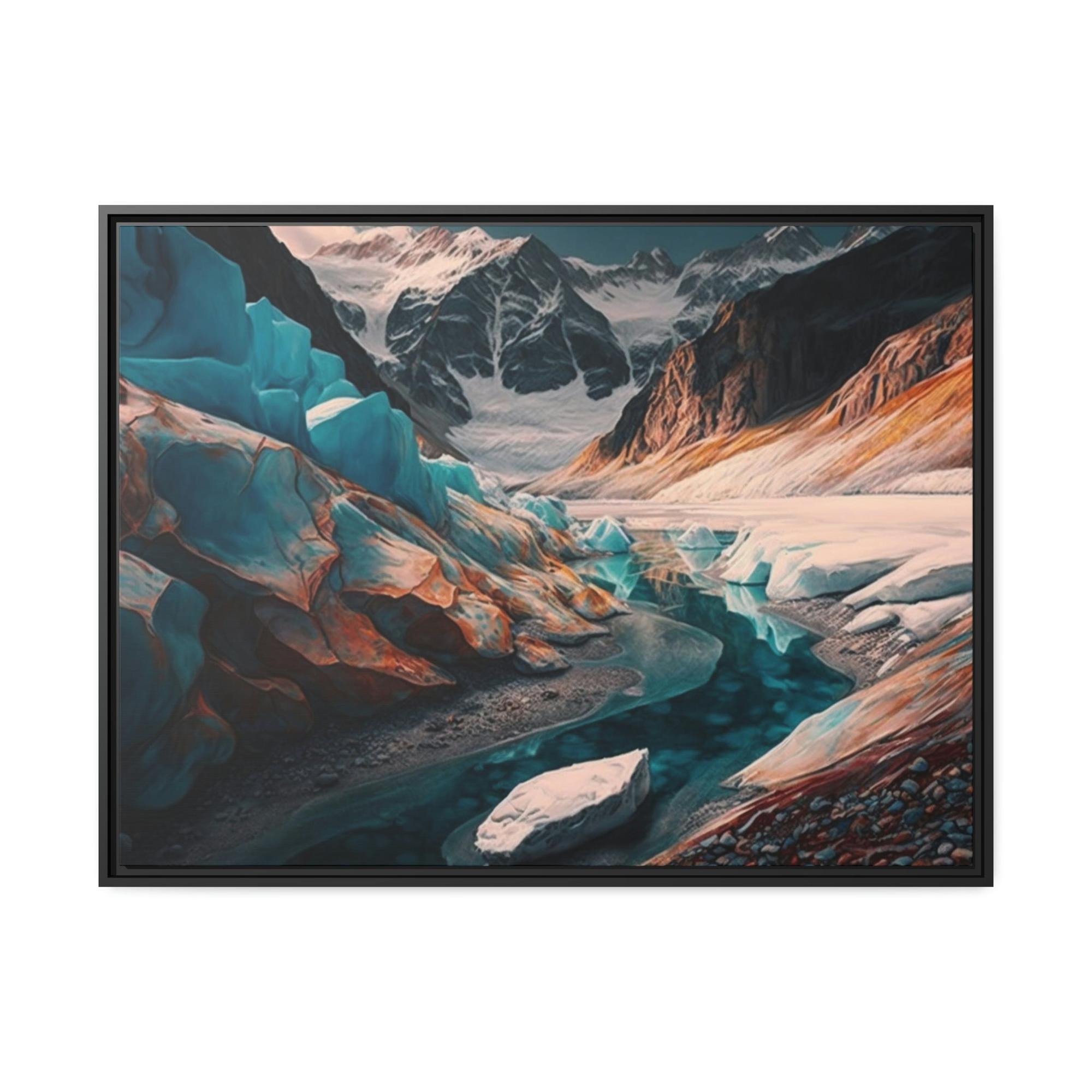 Glacier Nature's Frozen Symphony: Canvas Print of a Magnificent Glacier Landscape Art