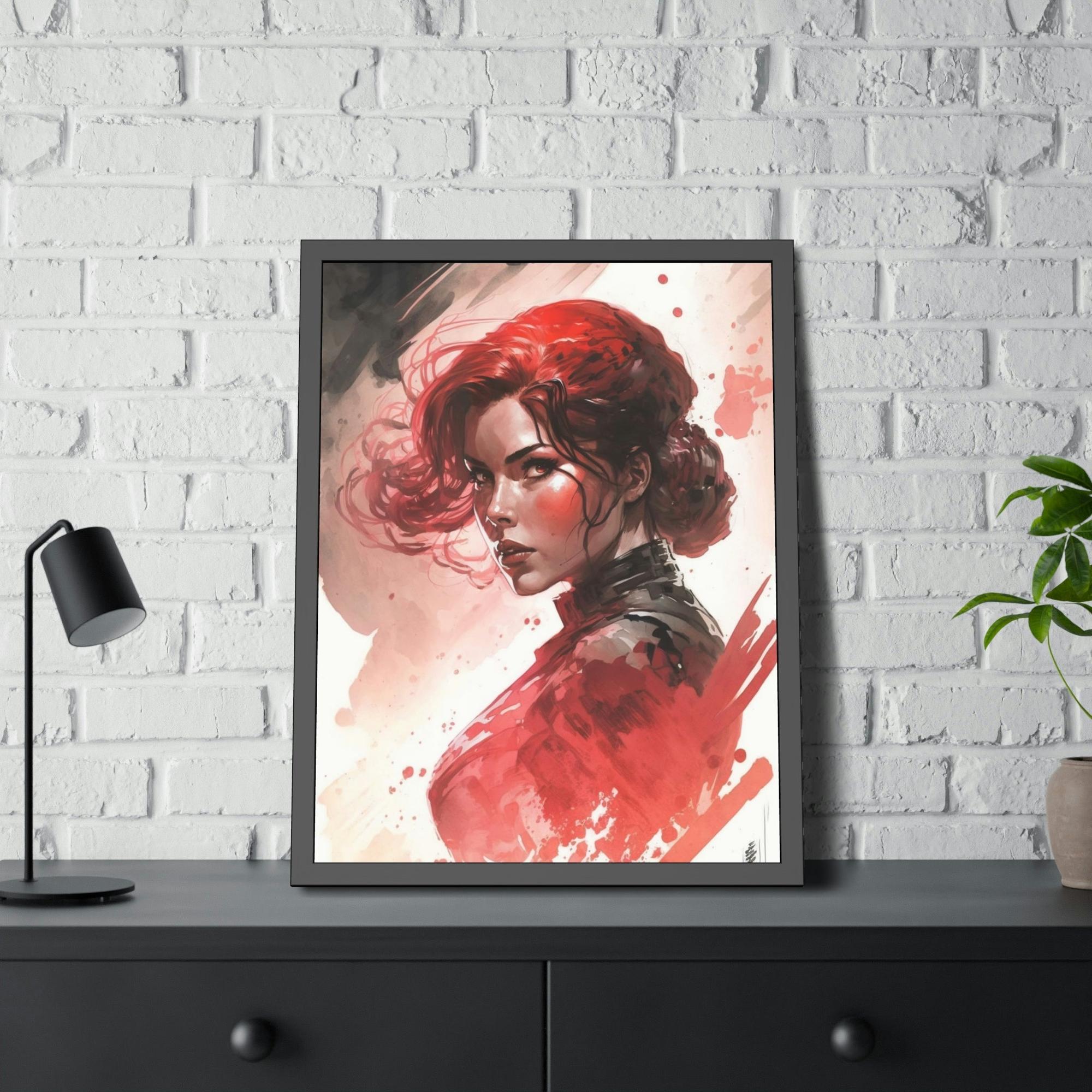 Black Widow The Black Widow: Framed Canvas and Print with Marvel Superhero Art