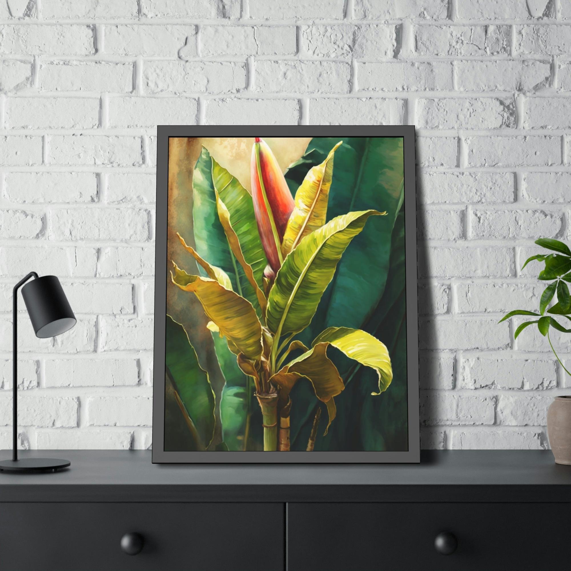 Banana Trees Tropical Escape: Print on Canvas of Exotic Banana Trees as Wall Art