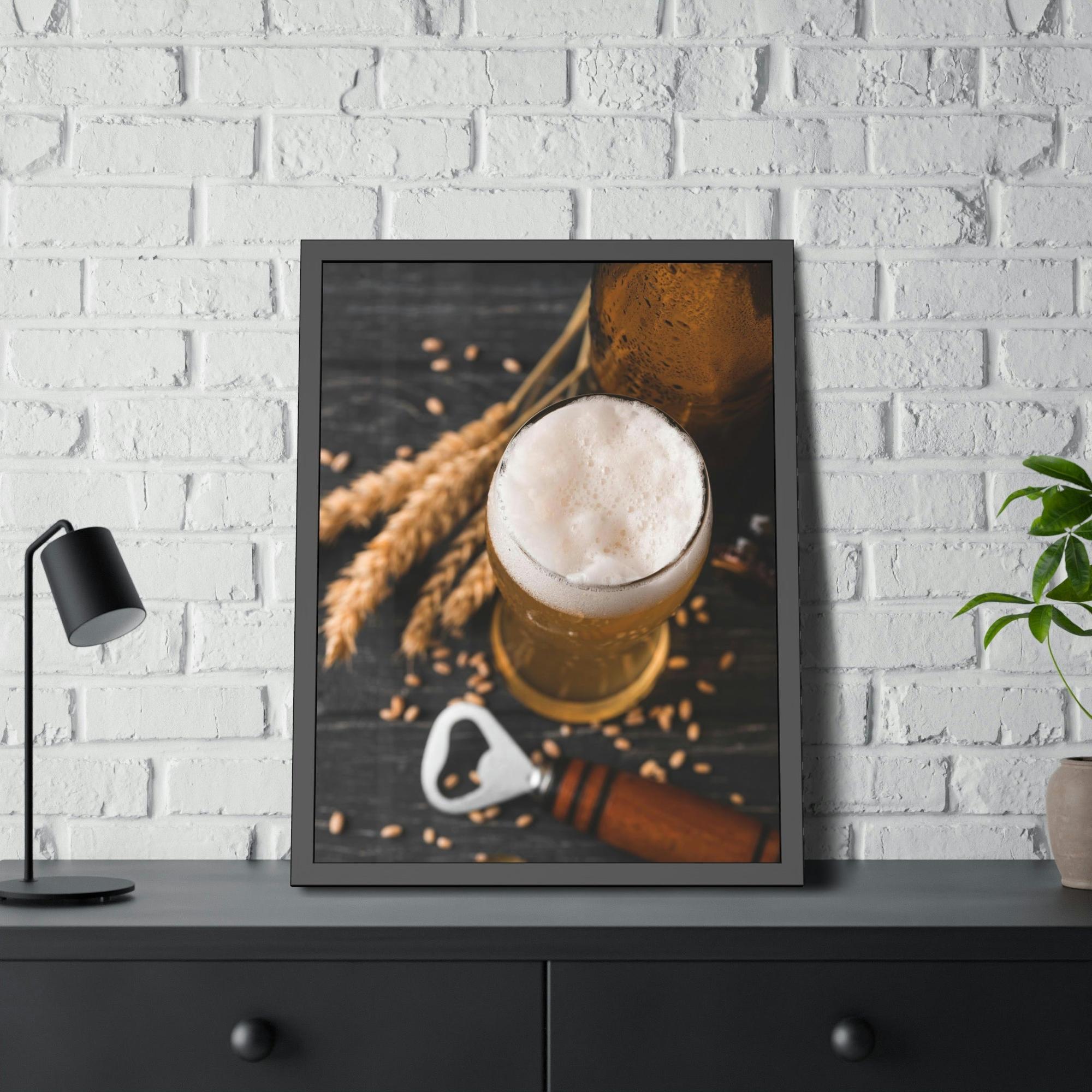 Beer Beer Cheers: Fun and Colorful Framed Canvas Print for Your Home Bar
