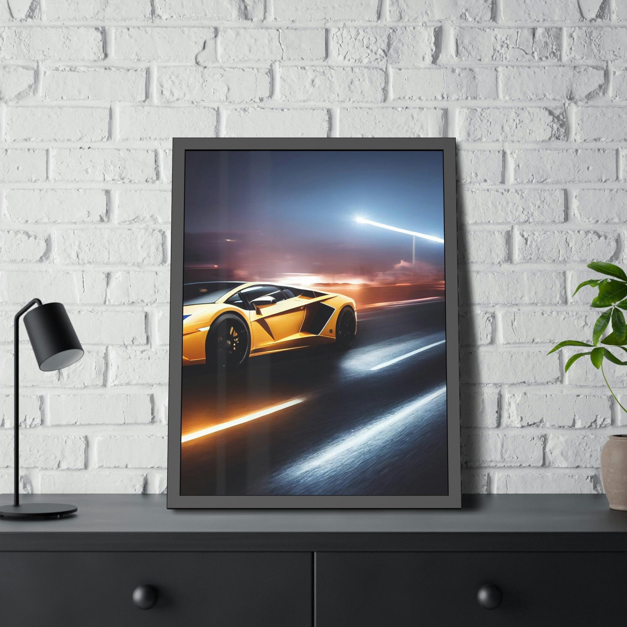 Auto Racing Racing at its Finest: Framed Canvas & Posters Print of Auto Racing
