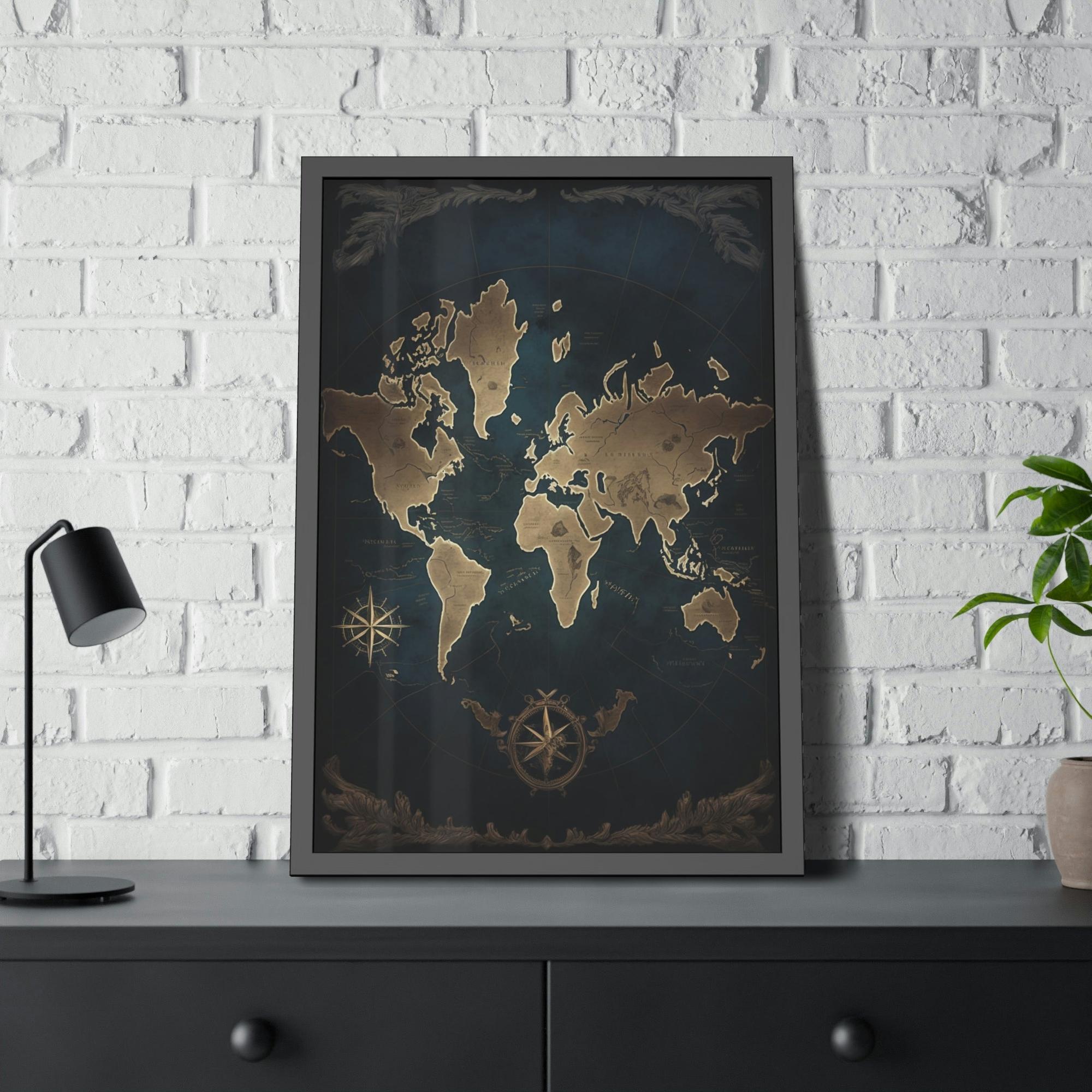 World Maps A World Without Borders: Contemporary Map Art on Canvas or Poster