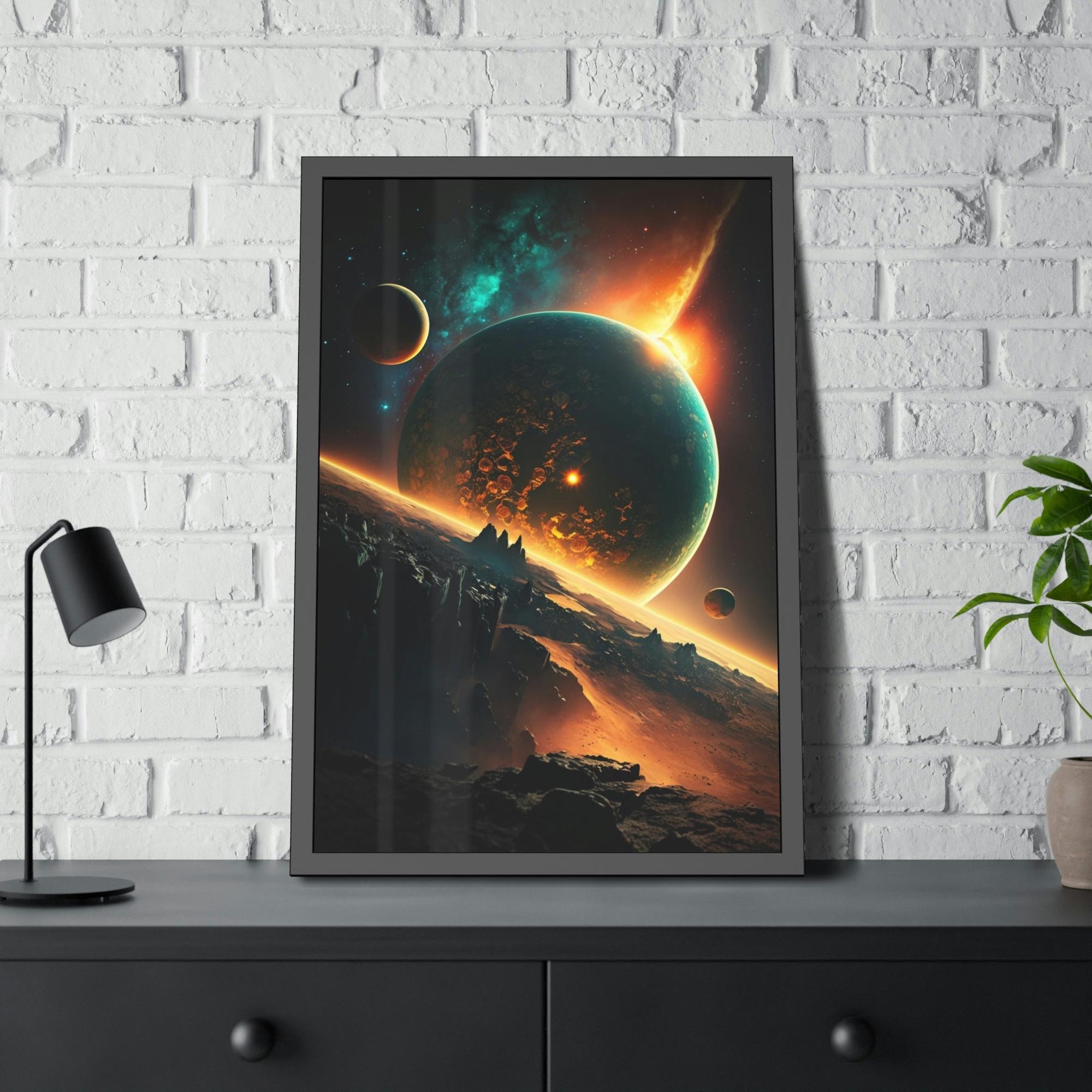 Planets Heavenly Bodies: Beautiful Art Print of Planets on Natural Canvas