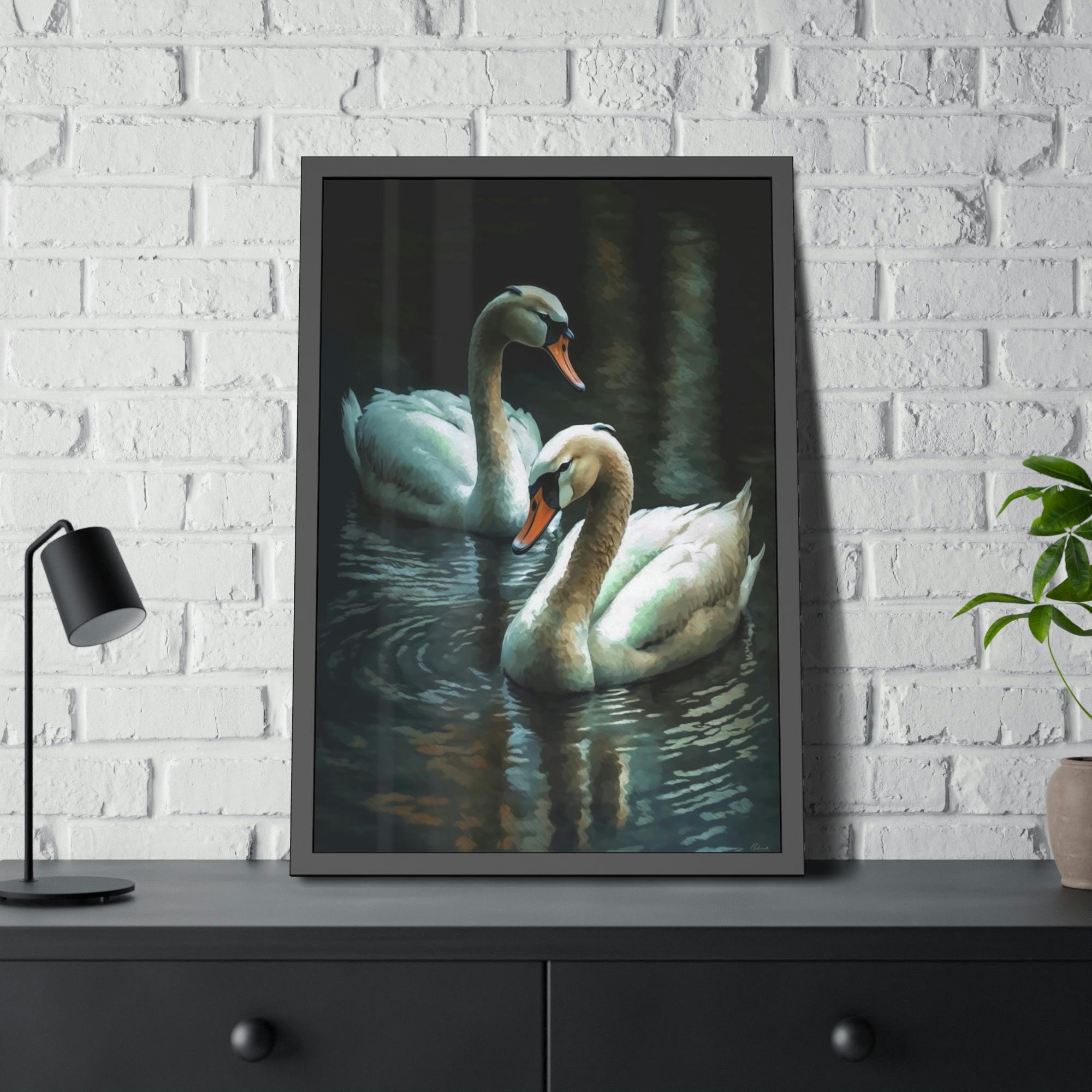 Swans Swan Lake: A Dreamy Painting on Canvas