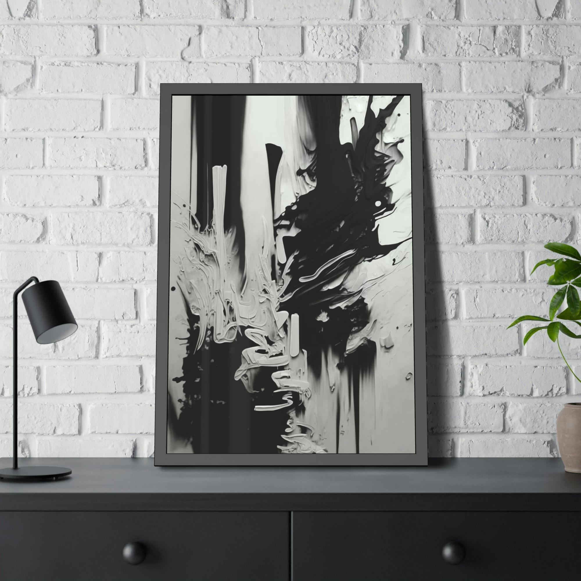 Black&White Abstract Art The Shadow's Dance: A Natural Canvas & Poster Painting of Abstract Shapes and Shadows