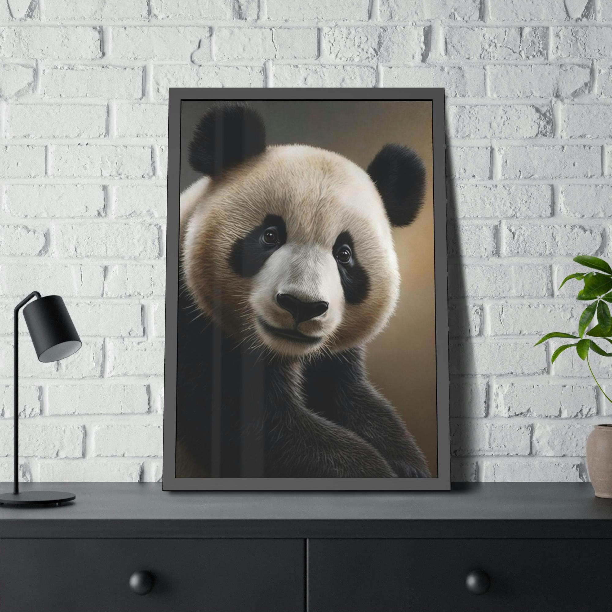 Pandas Panda at Rest: A Serene Portrait of Gentle Giant on Canvas