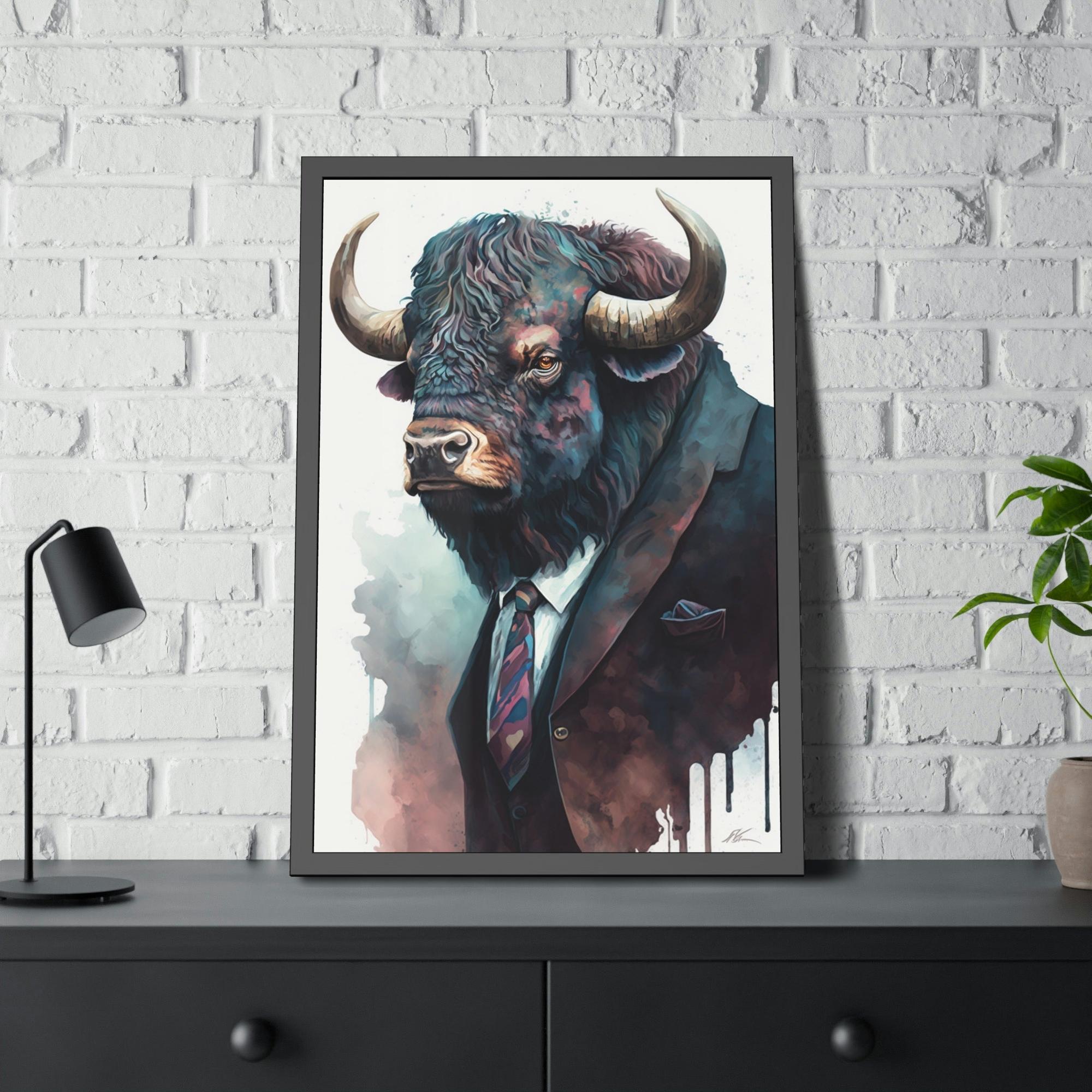 Buffalos A Quiet Moment with the Buffalo: A Captivating Canvas & Poster Print for Your Bedroom