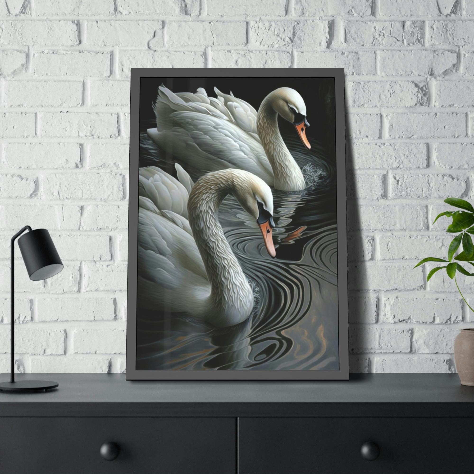 Swans The Beauty of Swans: A Soft and Elegant Painting on Canvas