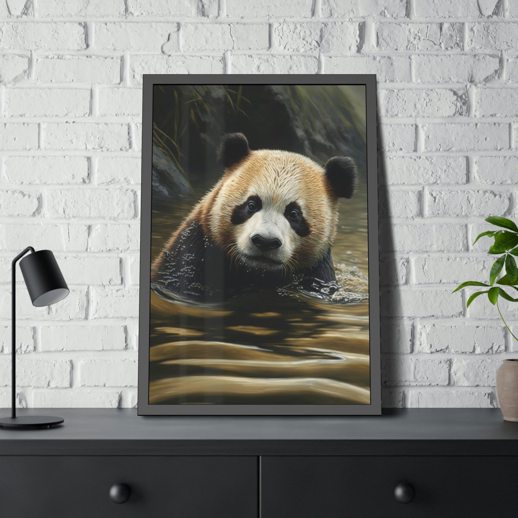 Pandas Water Wading Panda: A Serene Scene