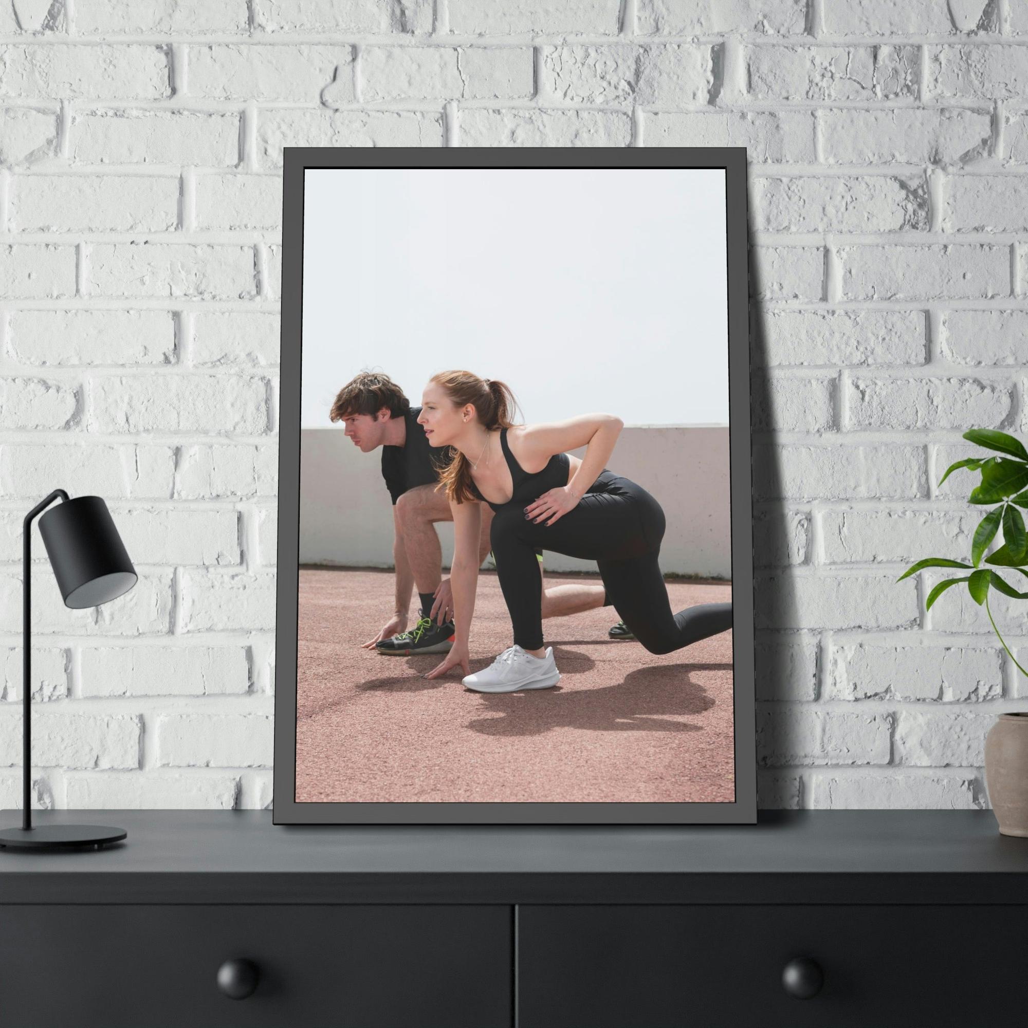 Athletes & Coaches, Celebrities Champions in Action: Athletic Art on Natural Canvas and Framed Poster