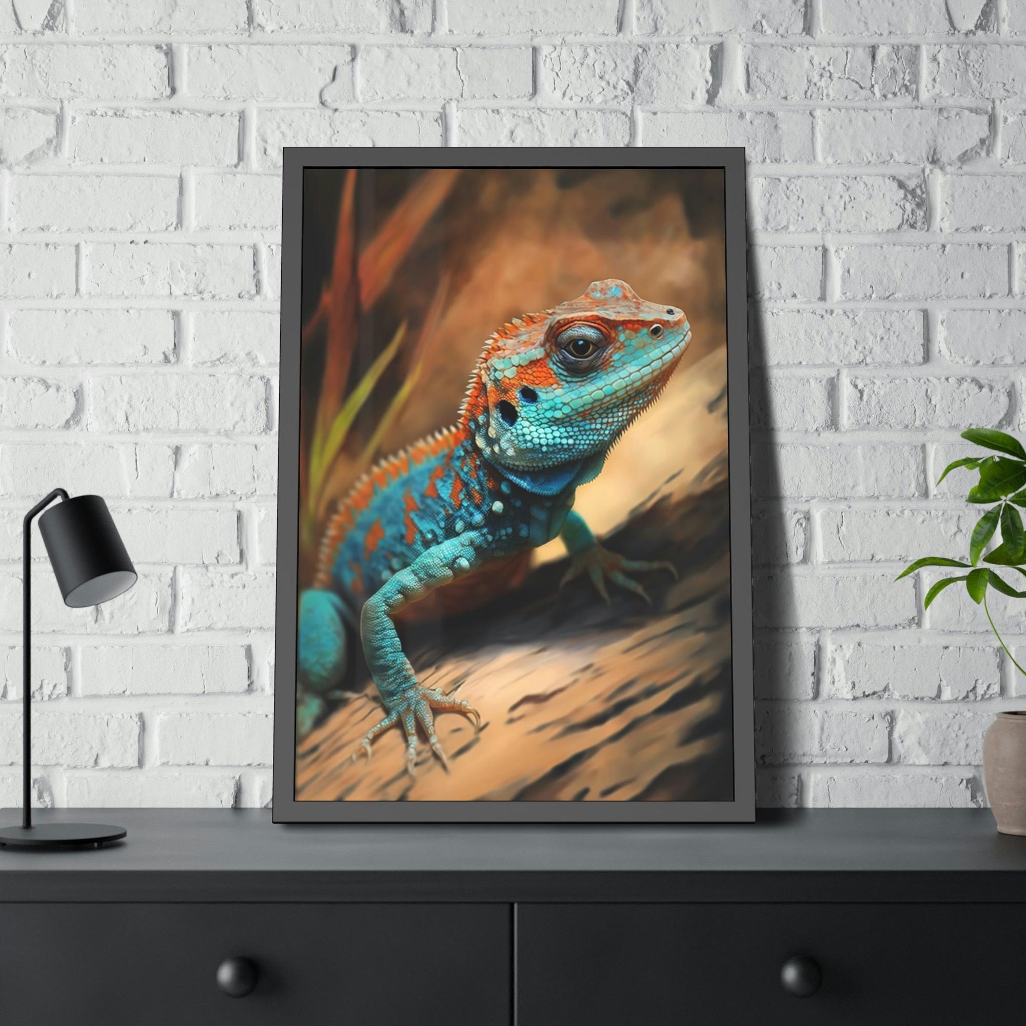 Lizards The Lizard King: Artistic Poster Featuring Regal Reptiles