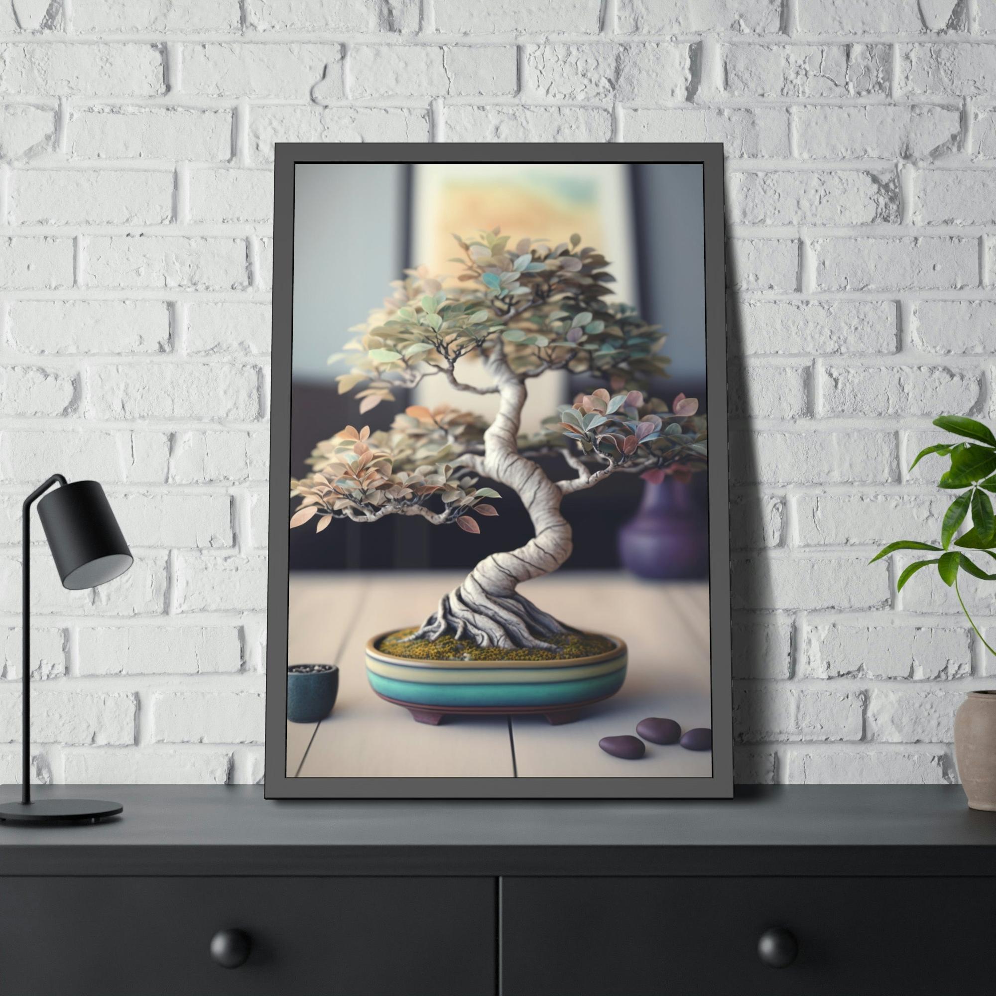 Bonsai Tree The Art of Bonsai: Natural Canvas and Framed Poster with Bonsai Tree Art