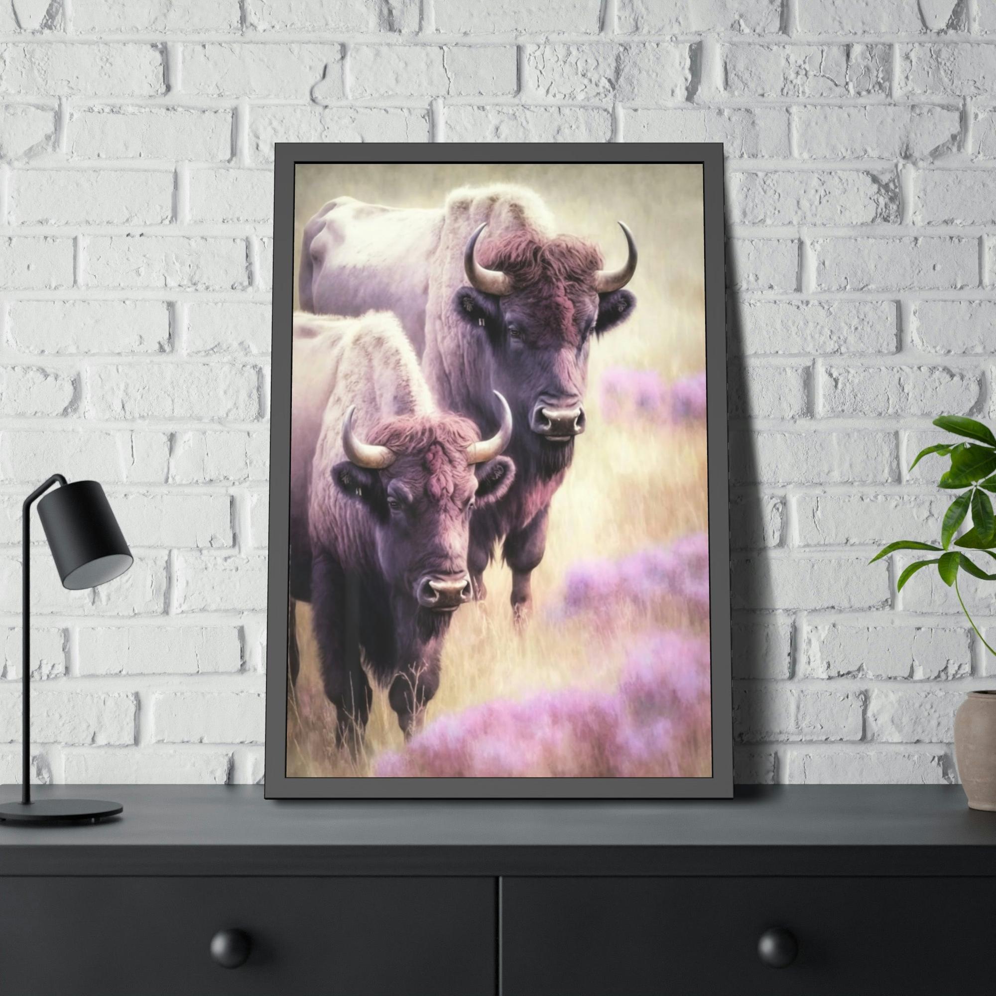 Bisons The Bison's Power: A Natural Canvas & Poster Painting of a Bisons at Its Prime