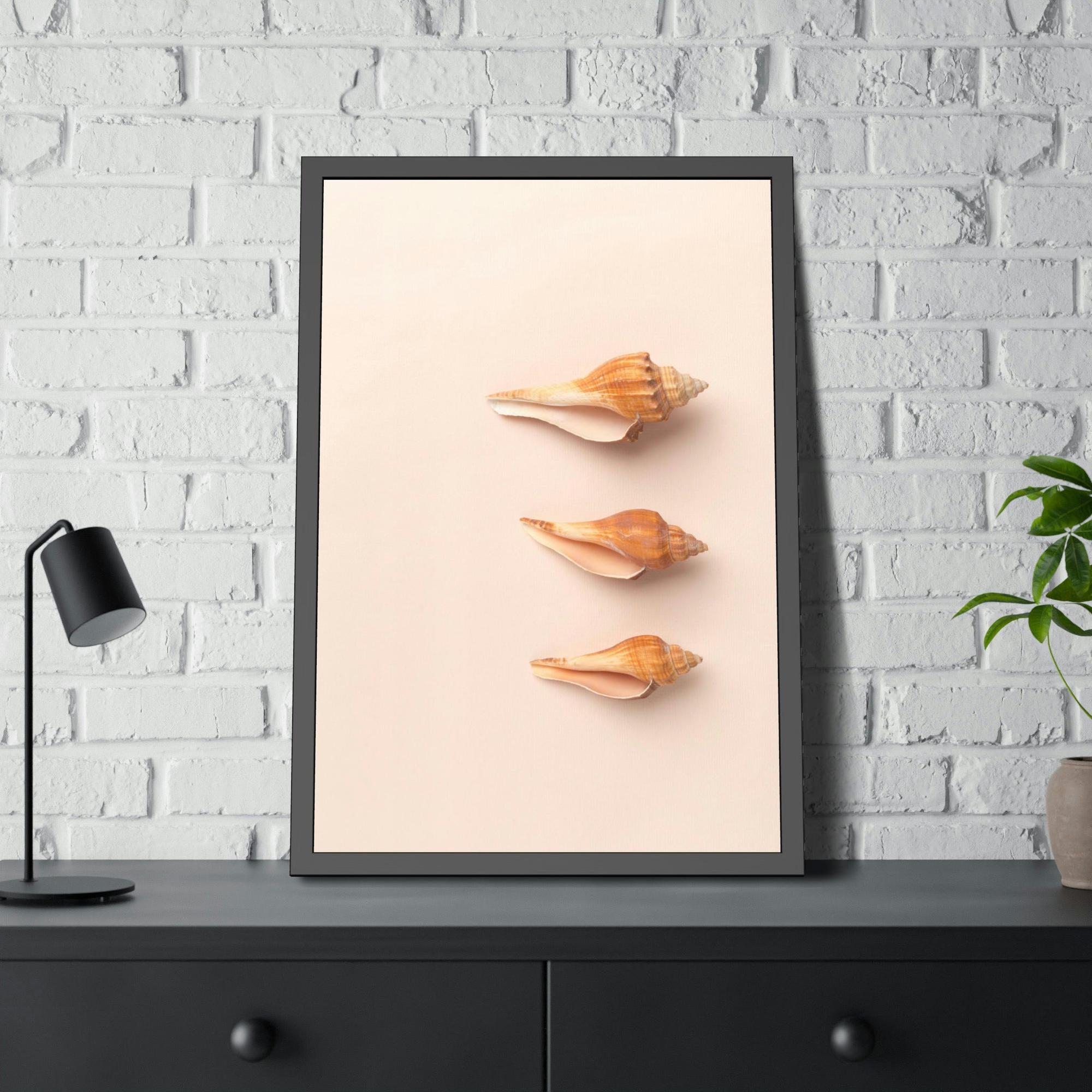 Shells Shimmering Shells: Striking Shell Art on Natural Canvas & Poster