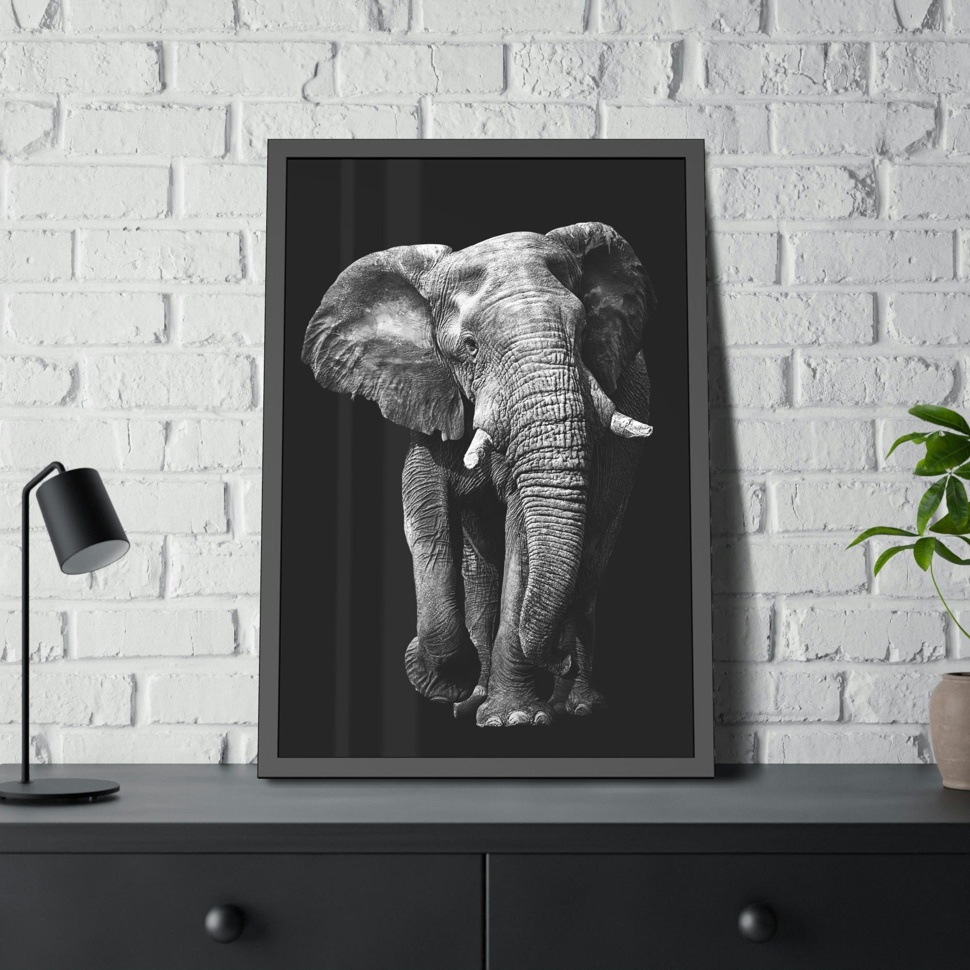 Elephant Wild and Free: A Stunning Elephant Print on Natural Canvas