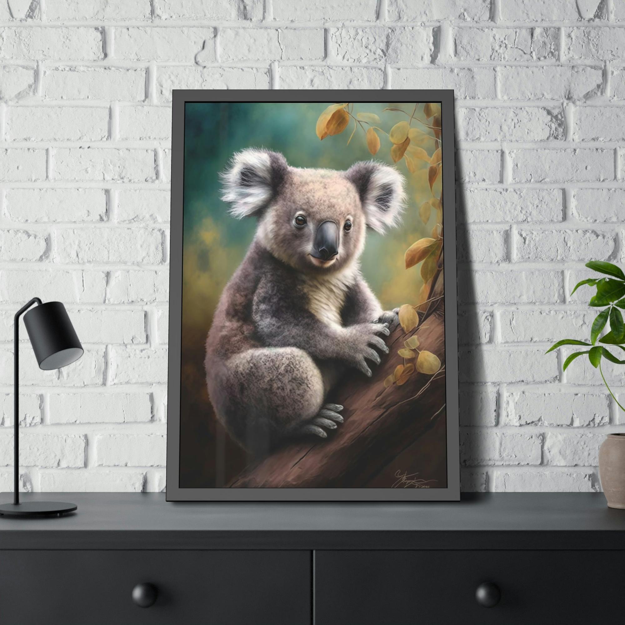 Koalas A Peaceful Moment in the Eucalyptus Forest: A Koala Painting on Canvas