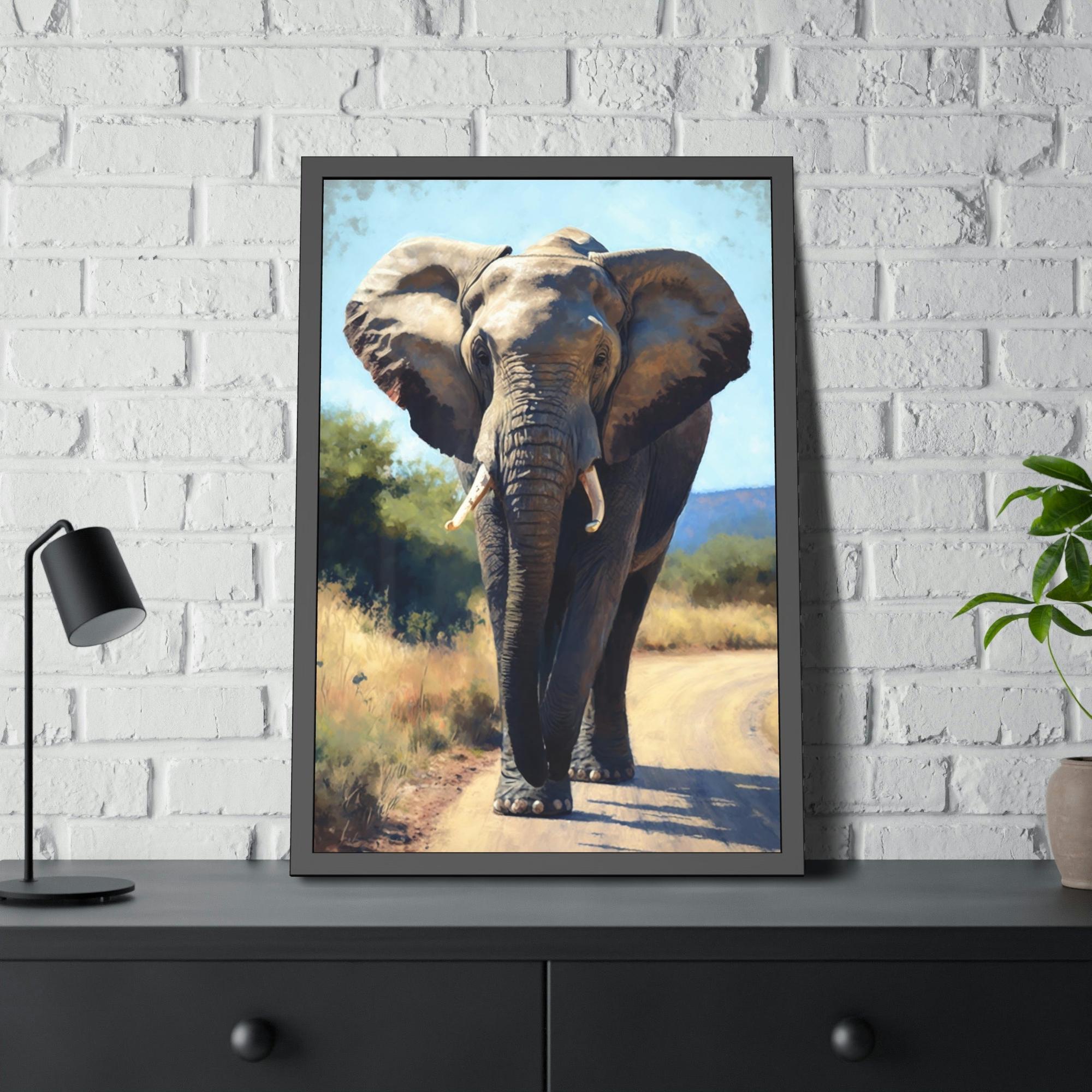 Elephants Elephant in the Wild: Breathtaking Framed Canvas for Nature Lovers