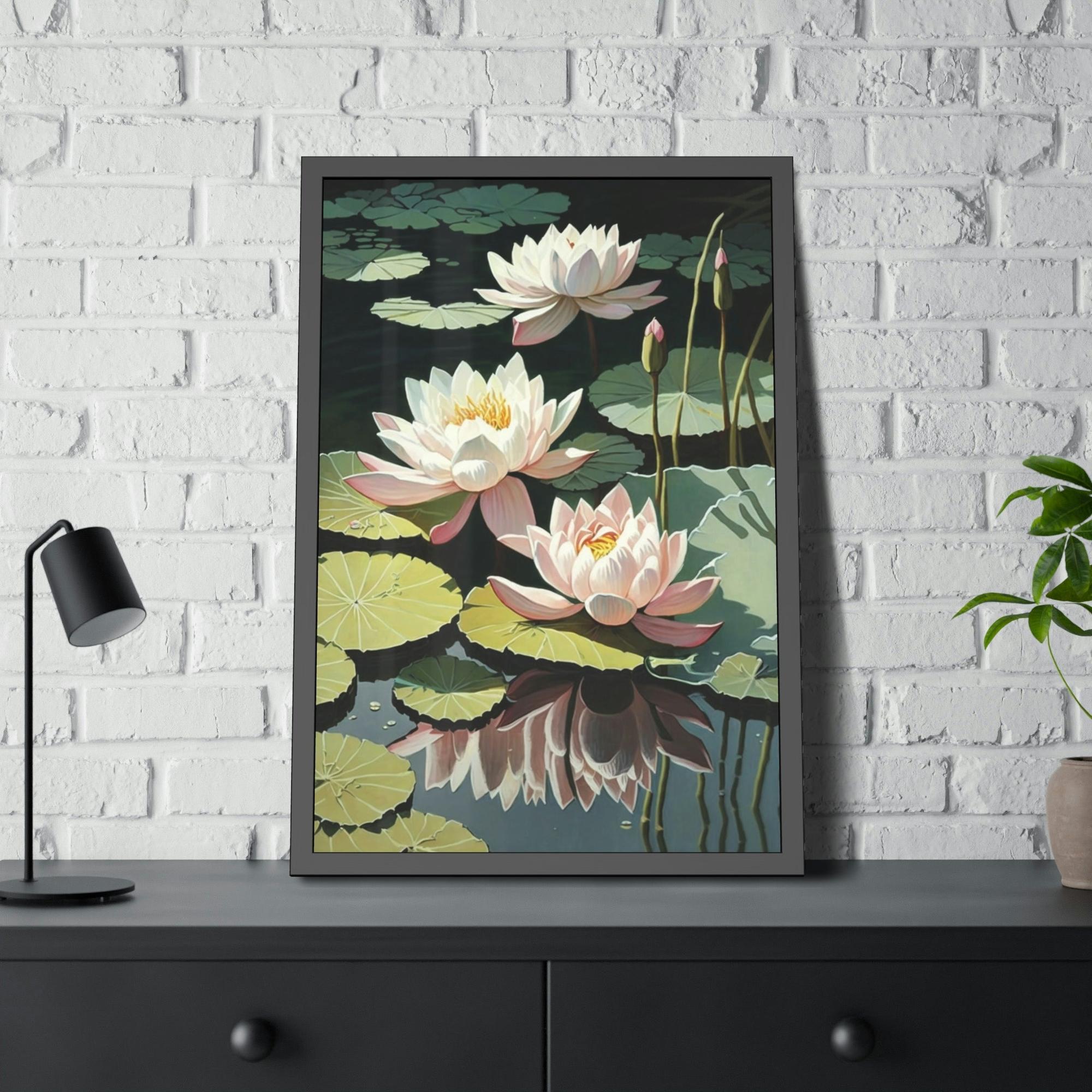 Lotuses Lotus Dreamscape: Mesmerizing Framed Canvas and Print