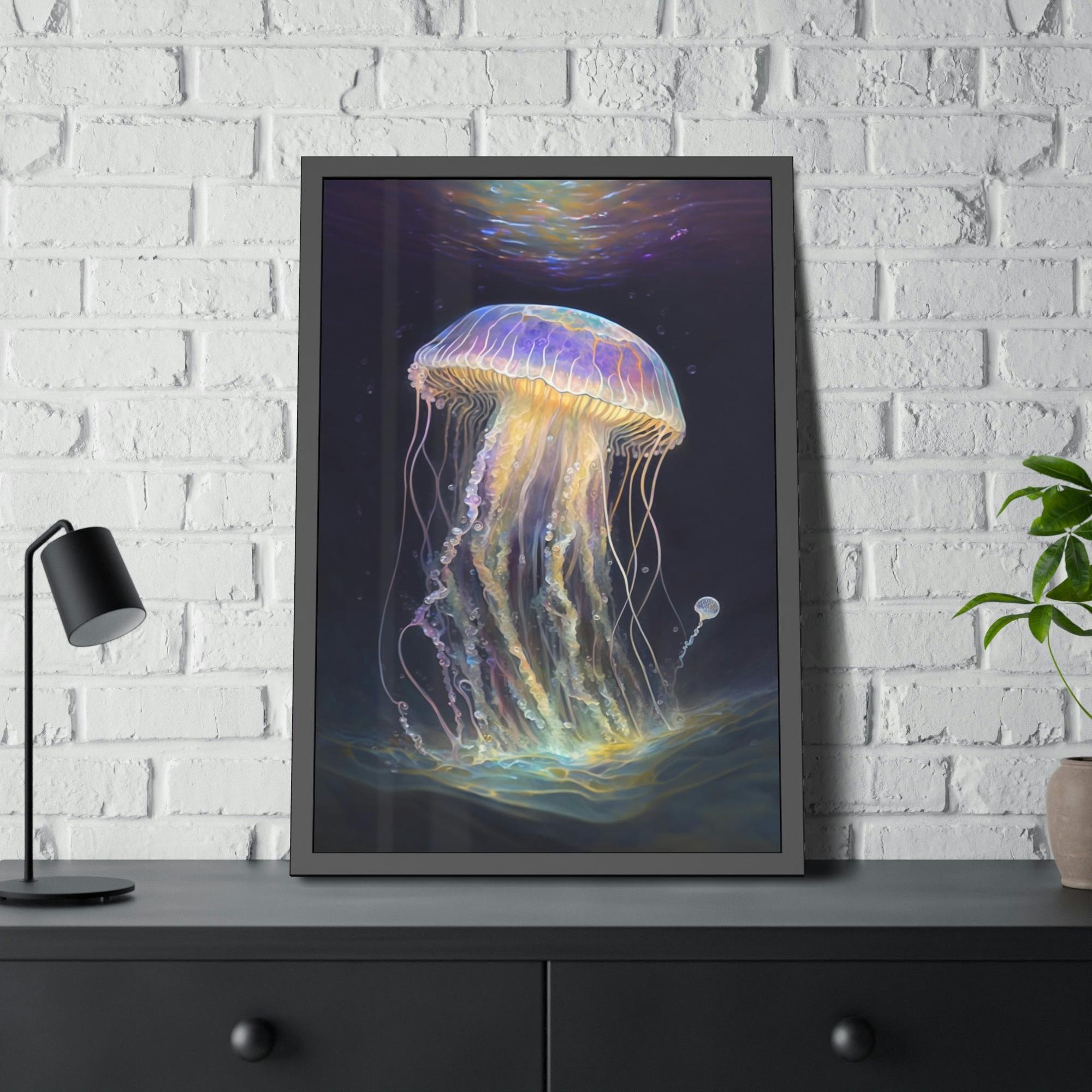 Jellyfishs Mesmerizing Ocean Life: Artistic Print on Canvas Featuring Jellyfishes