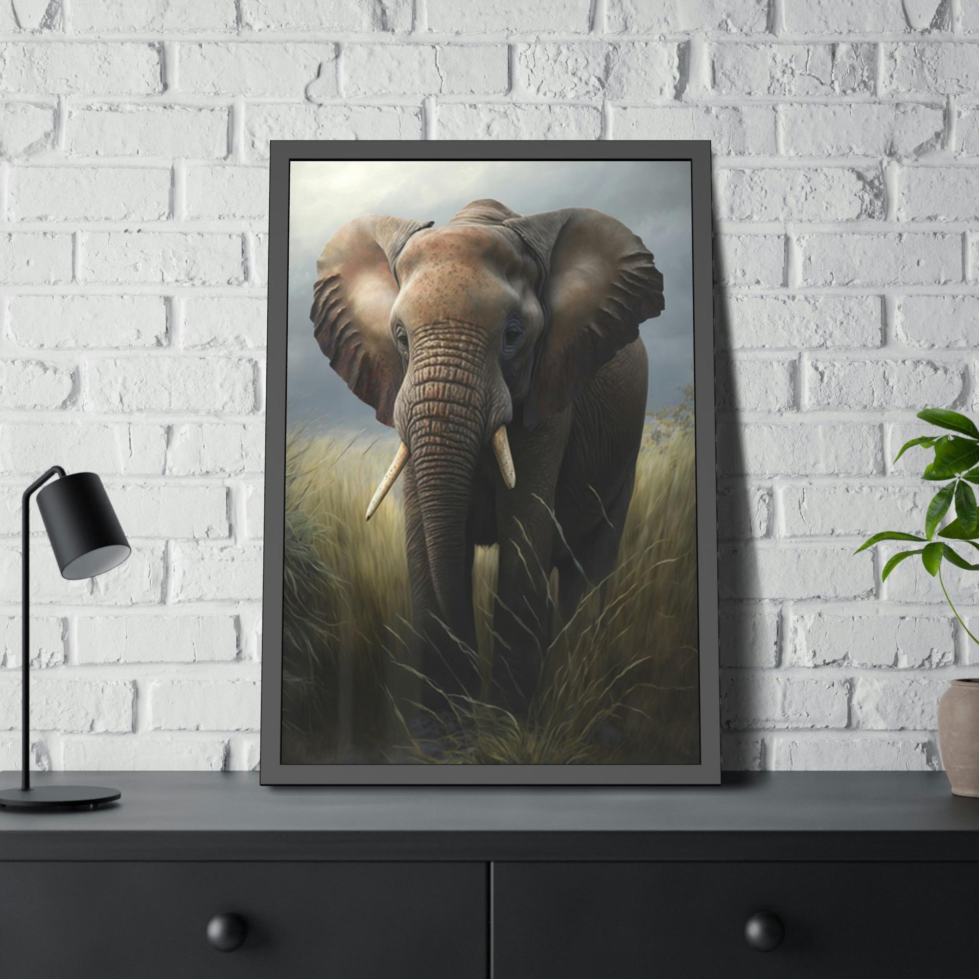 Elephants Majestic Giants: Canvas and Poster with Stunning Elephant Portrait