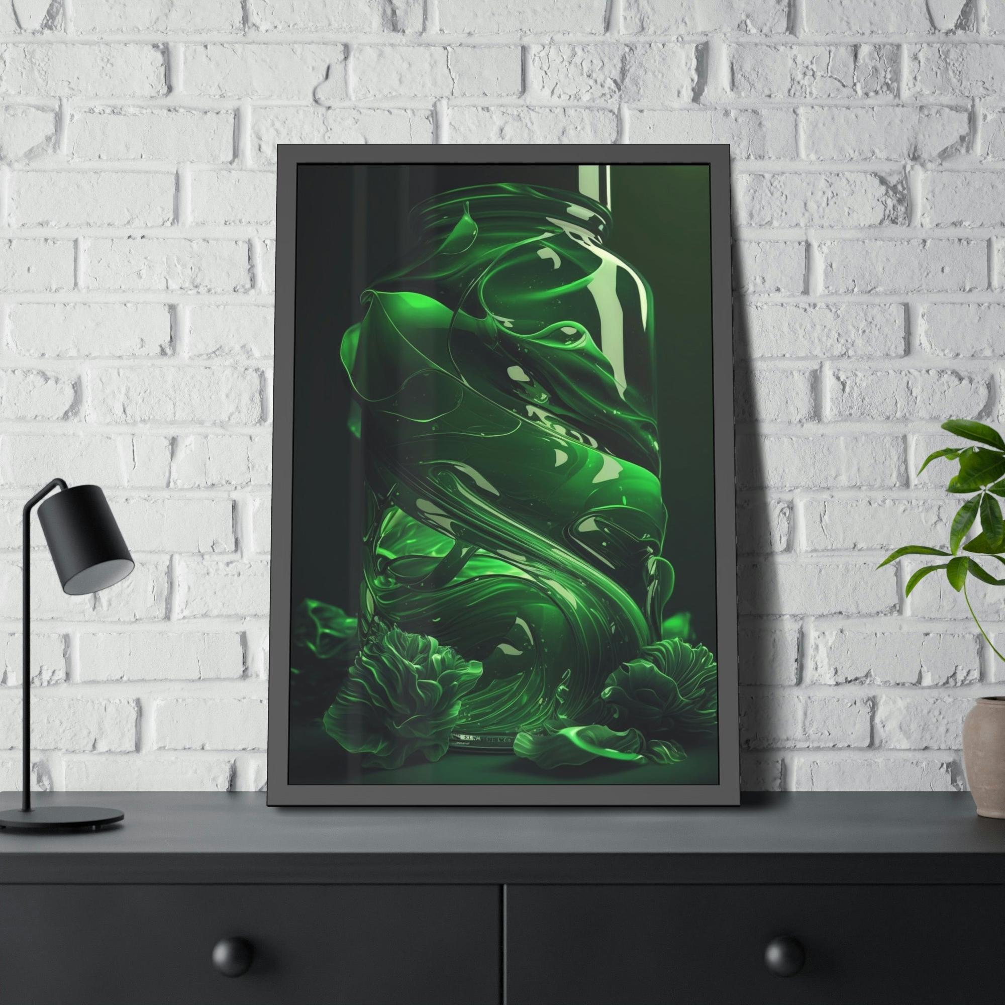 Green Shades of Green: Abstract Canvas Painting for Modern Interiors